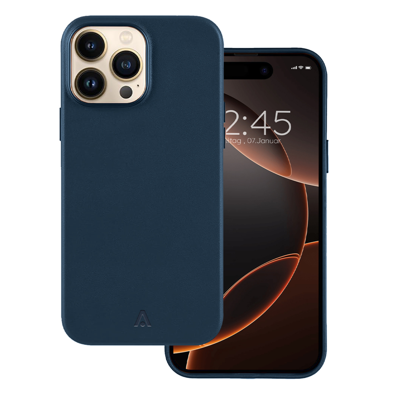 alkaya. | LUCID Pu Leather Case kompatibel mit Magsafe dunkelblau, iPhone 16 Pro