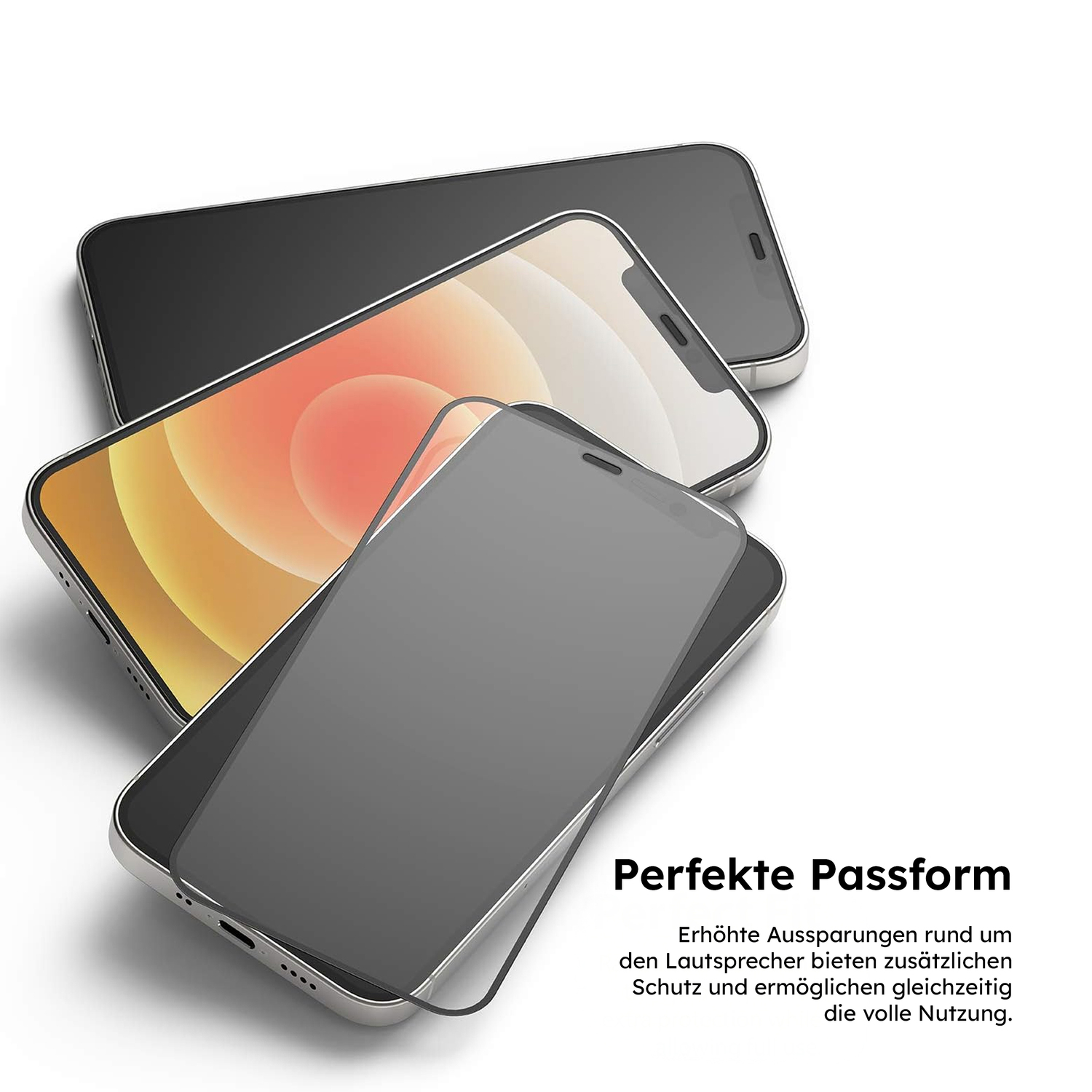 alkaya. | A Shield | Displayschutzglas | 3D Full Cover transparent,  iPhone 12 Mini