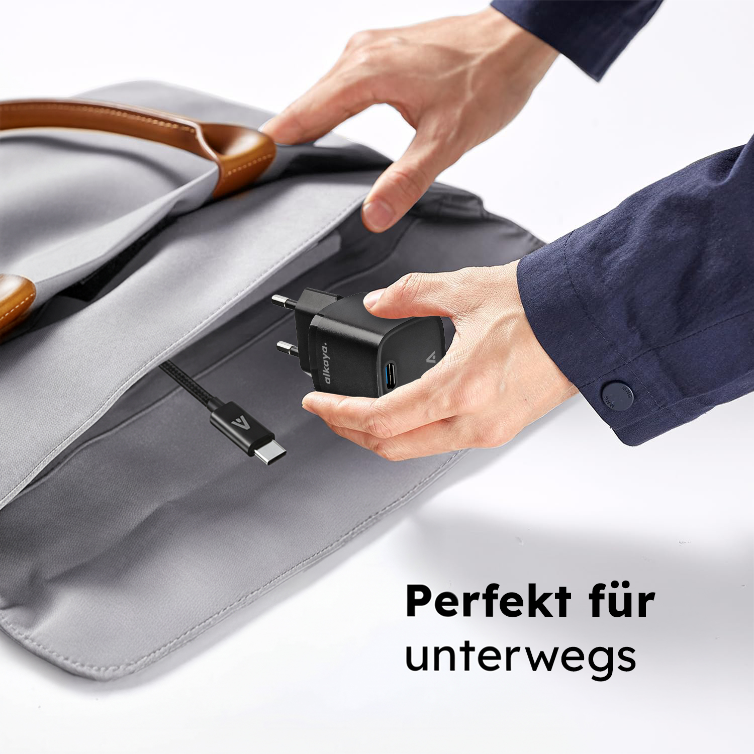 alkaya. | NEXUS Speed Flex | Charger Set | 20 Watt USB C/C Universal Kompatibilität, schwarz