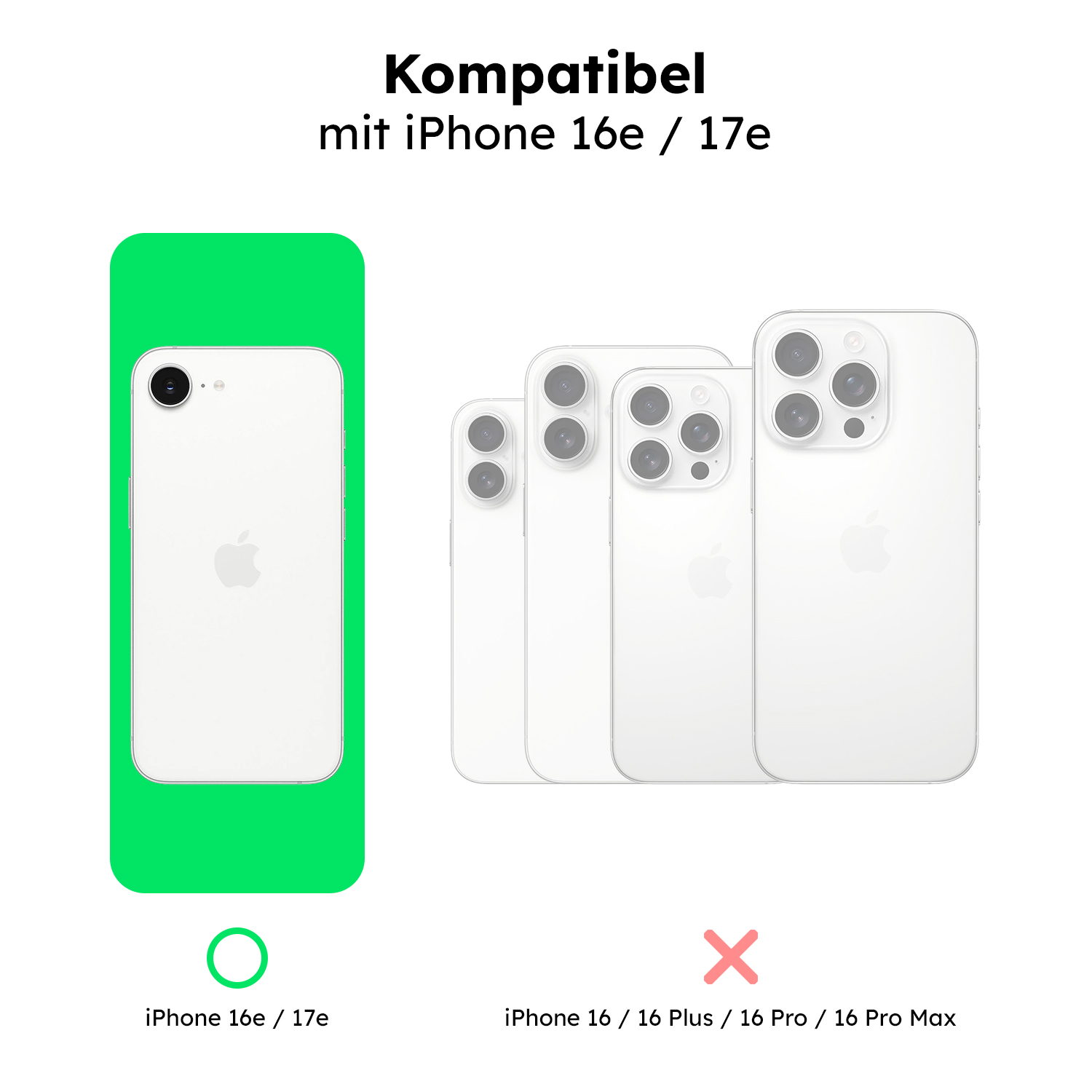 alkaya. | LUCID Clear Case kompatibel mit Magsafe transparent, iPhone 16e / 17e