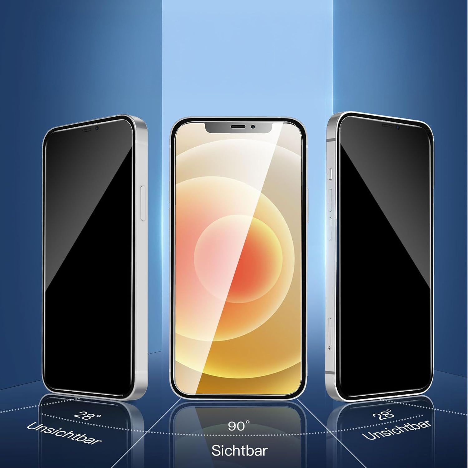 alkaya. | A Shield | Display-Sichtschutzglas | 3D Full Cover | Privacy, iPhone 12/12 Pro