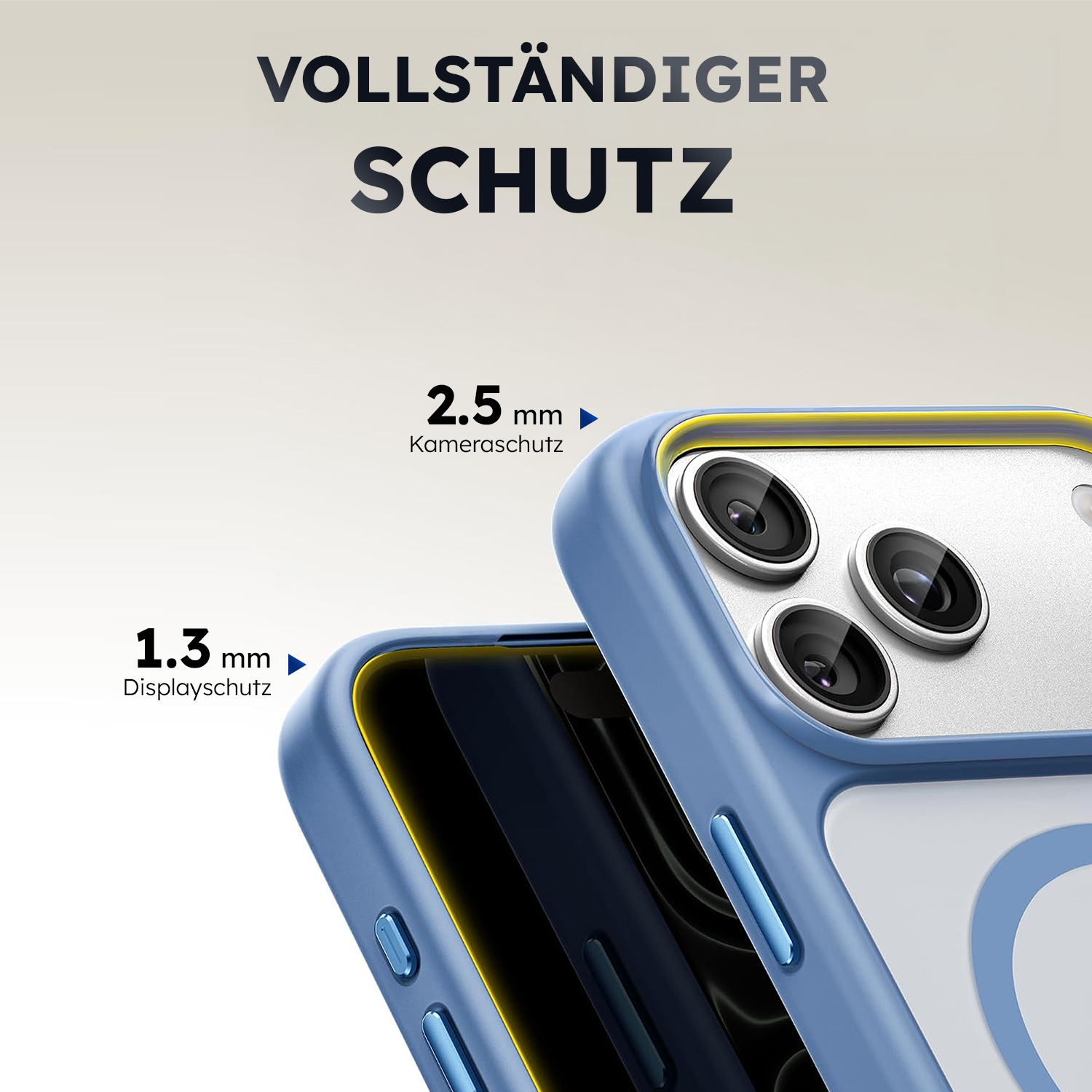 alkaya. | LUCID FROSTED Case kompatibel mit Magsafe blau, iPhone 17 Pro Max/18 Pro Max