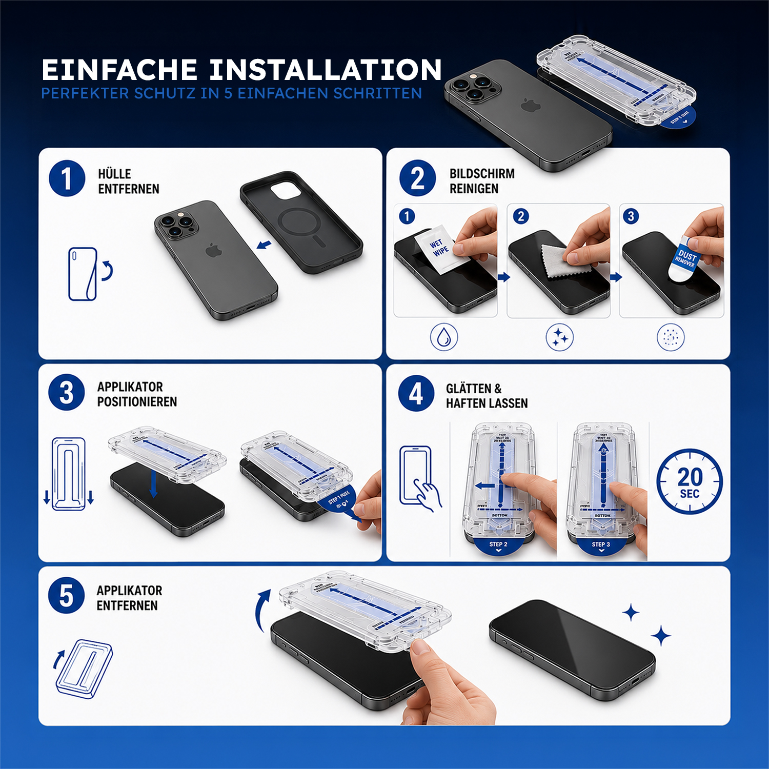 alkaya. | 2 In 1 A Shield | 2x Displayschutzglas mit Installation Kit + 1x Kameraschutzglas, privacy, iPhone 18 Pro Max