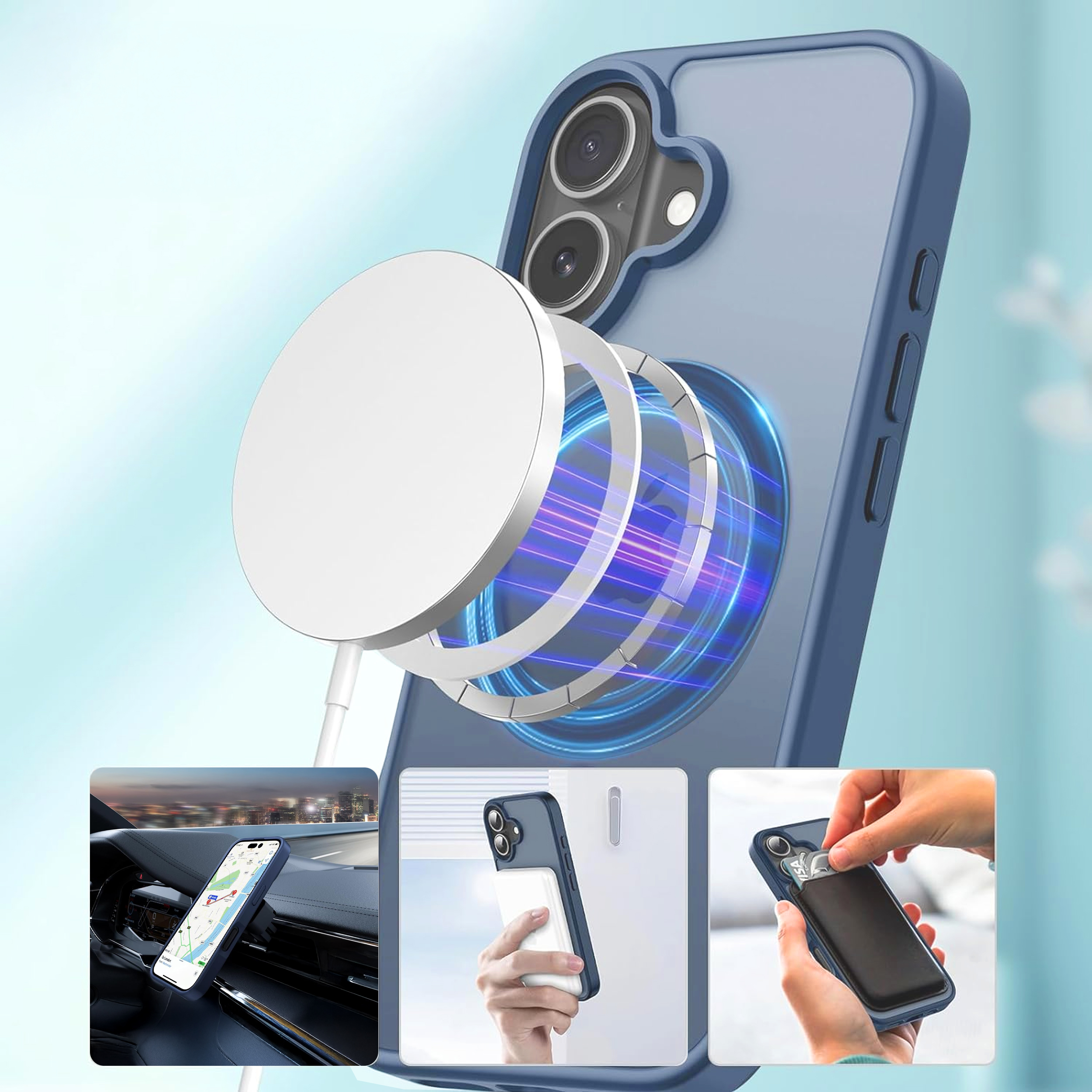 alkaya. | LUCID Protect Case kompatibel mit Magsafe blau, iPhone 17