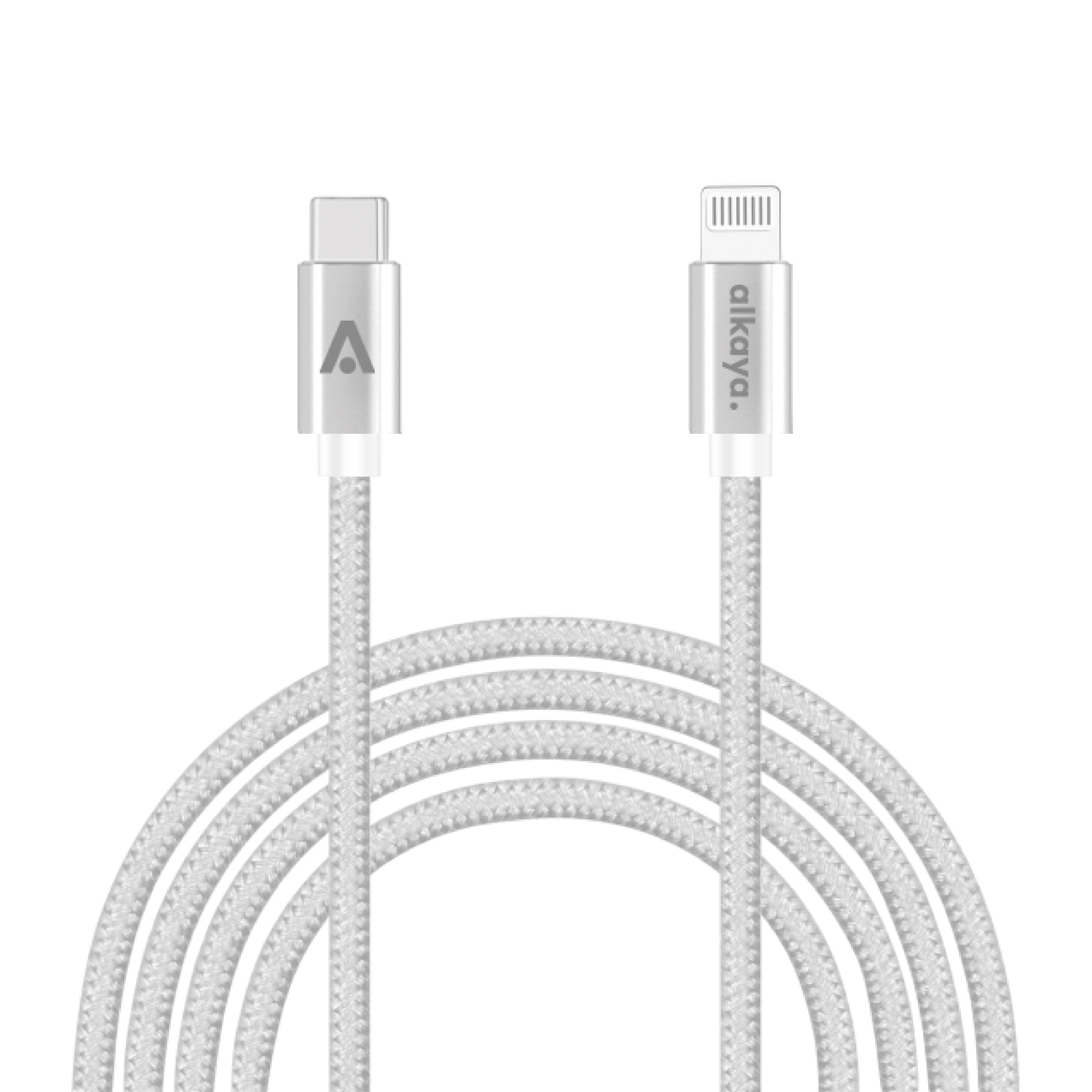 alkaya. | Speed Flex | Datenkabel | Geflochten | USB C+L Weiß, 1 Meter