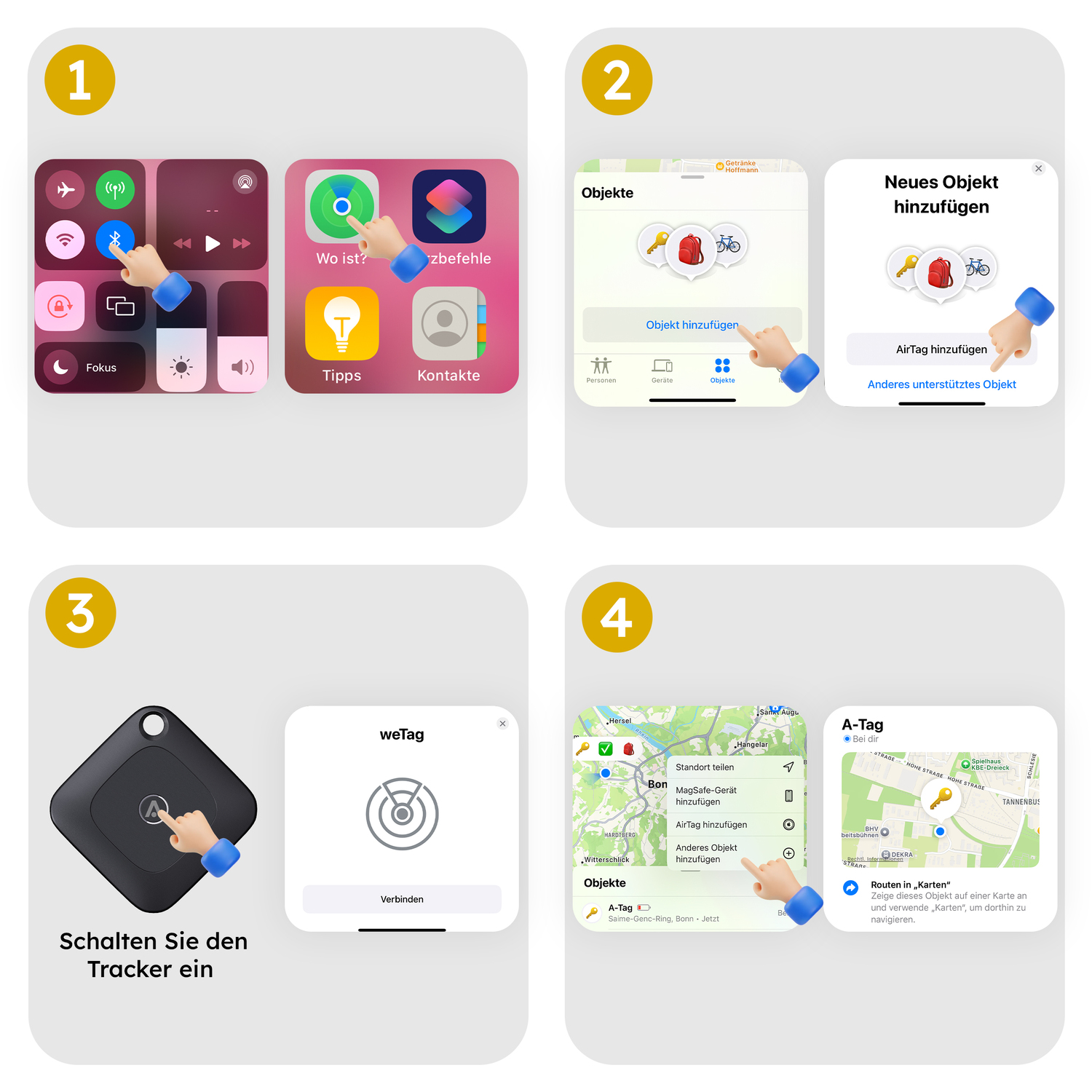 alkaya. | A Tag | GPS Tracker | Bluetooth Tracker | Kompatibel für Apple \Find my\ Schwarz
