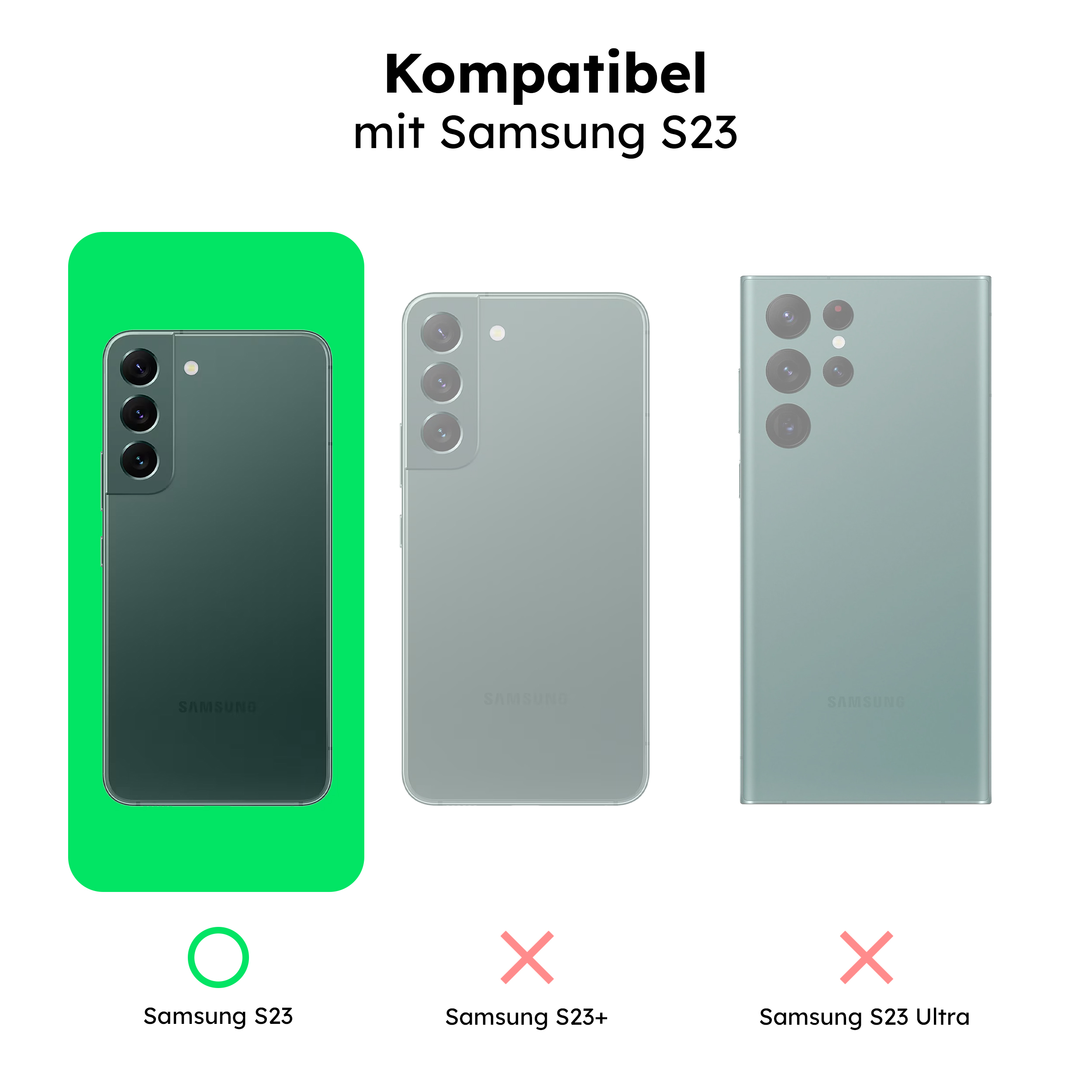 alkaya. | LUCID Silikon Case kompatibel mit Magsafe mint grün,Samsung 23