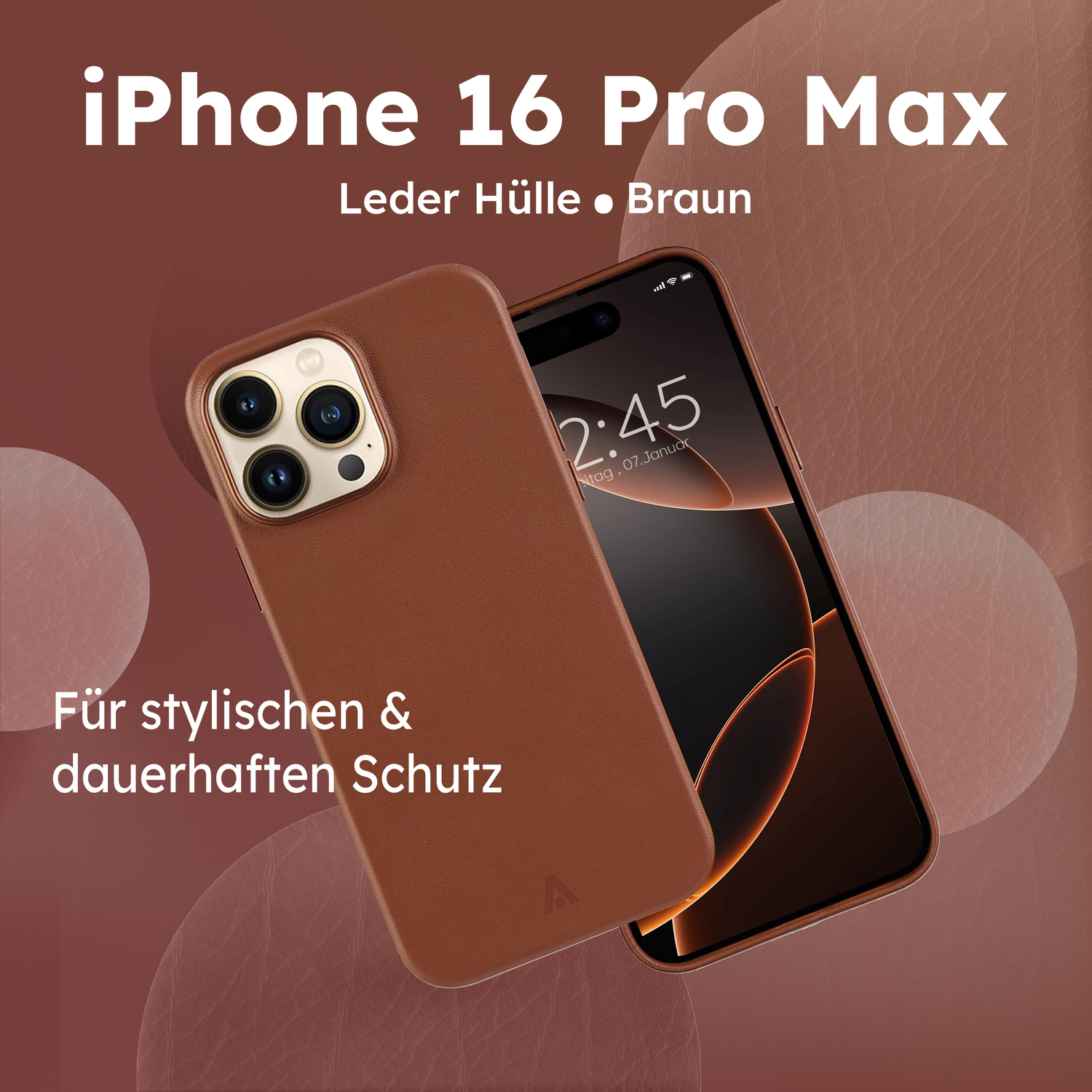 alkaya. | LUCID Pu Leather Case kompatibel mit Magsafe braun, iPhone 16 Pro Max