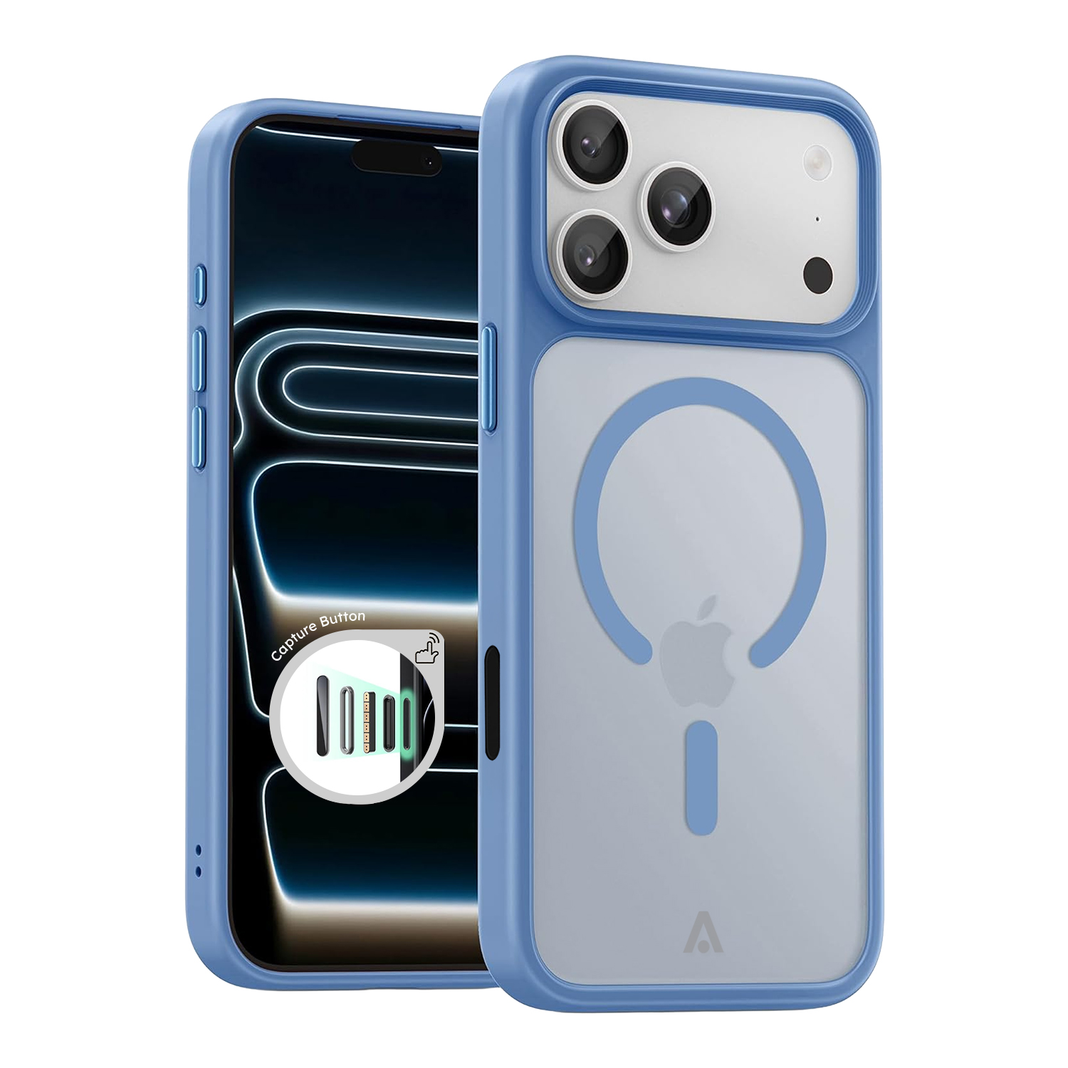 alkaya. | LUCID FROSTED Case kompatibel mit Magsafe blau, iPhone 17 Pro/18 Pro