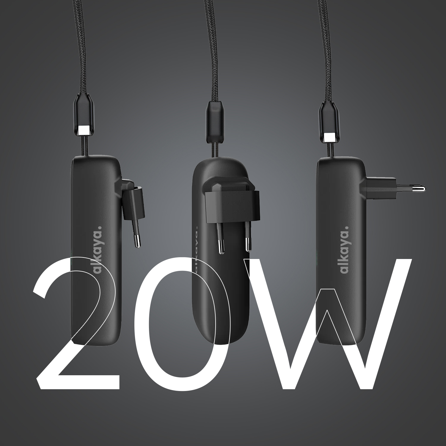 alkaya. | Hybrid Charger 5.000 mAh Powerbank mit Stecker 2in1 & Wall Charger, USB-C 22W Super Fast Charging