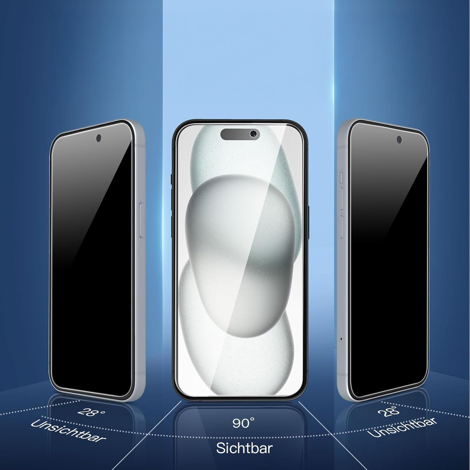 alkaya. | A Shield | Display-Sichtschutzglas | 3D Full Cover | Privacy, iPhone 15 / 16