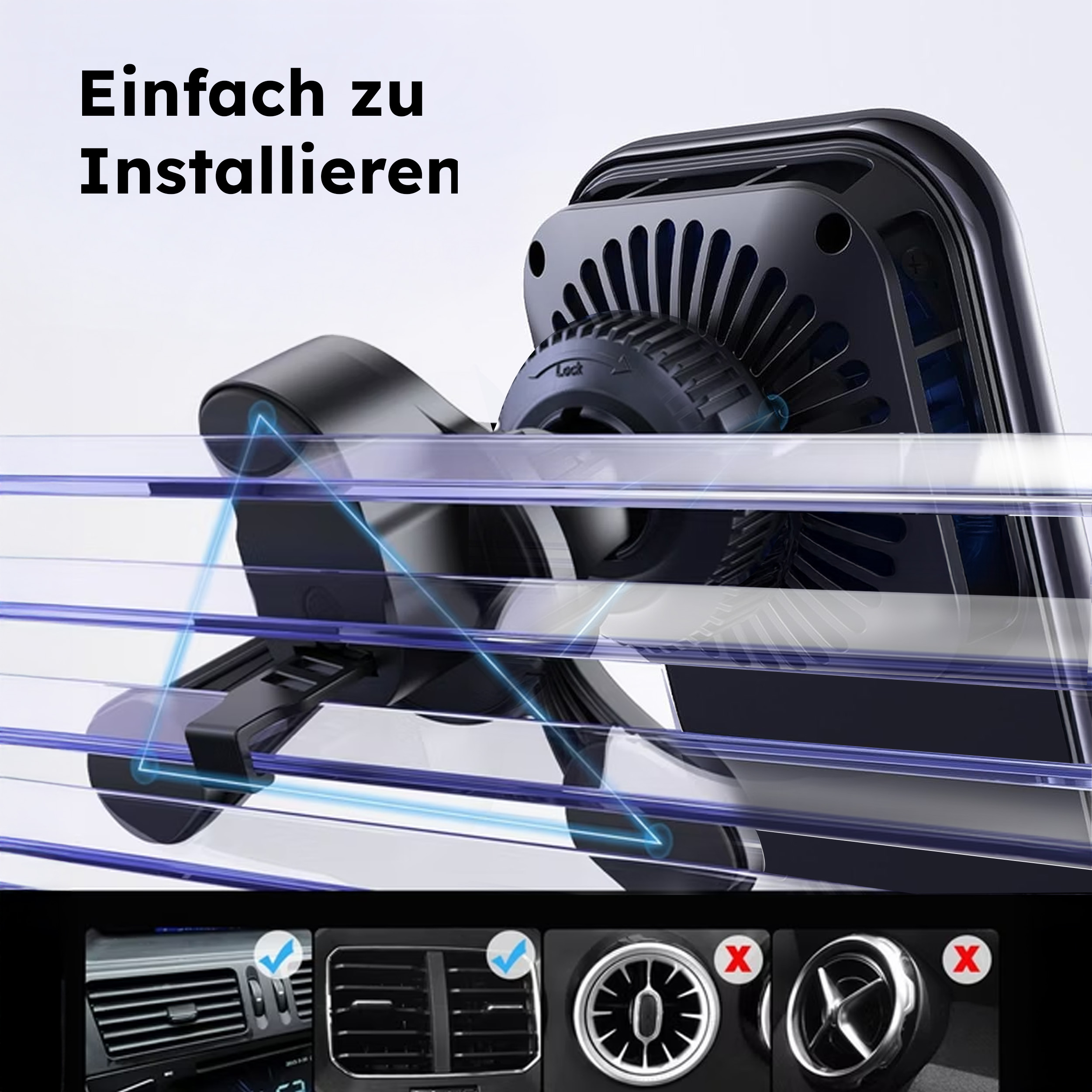 alkaya. | Breeze | Wireless KFZ Ladegerät kompatibel mit Magsafe, QI2, schwarz