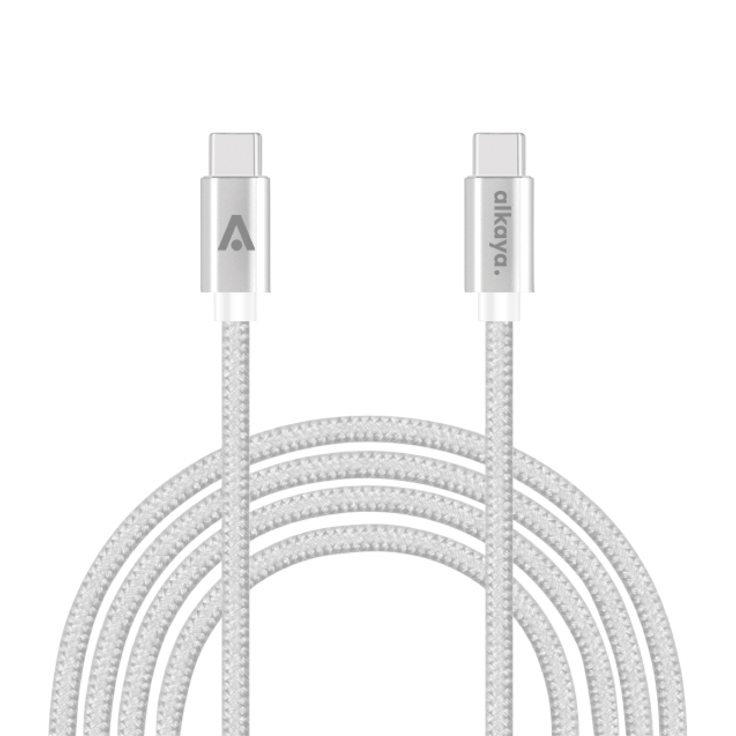 alkaya. | Speed Flex | Datenkabel | Geflochten | USB C+C Weiß, 1 Meter