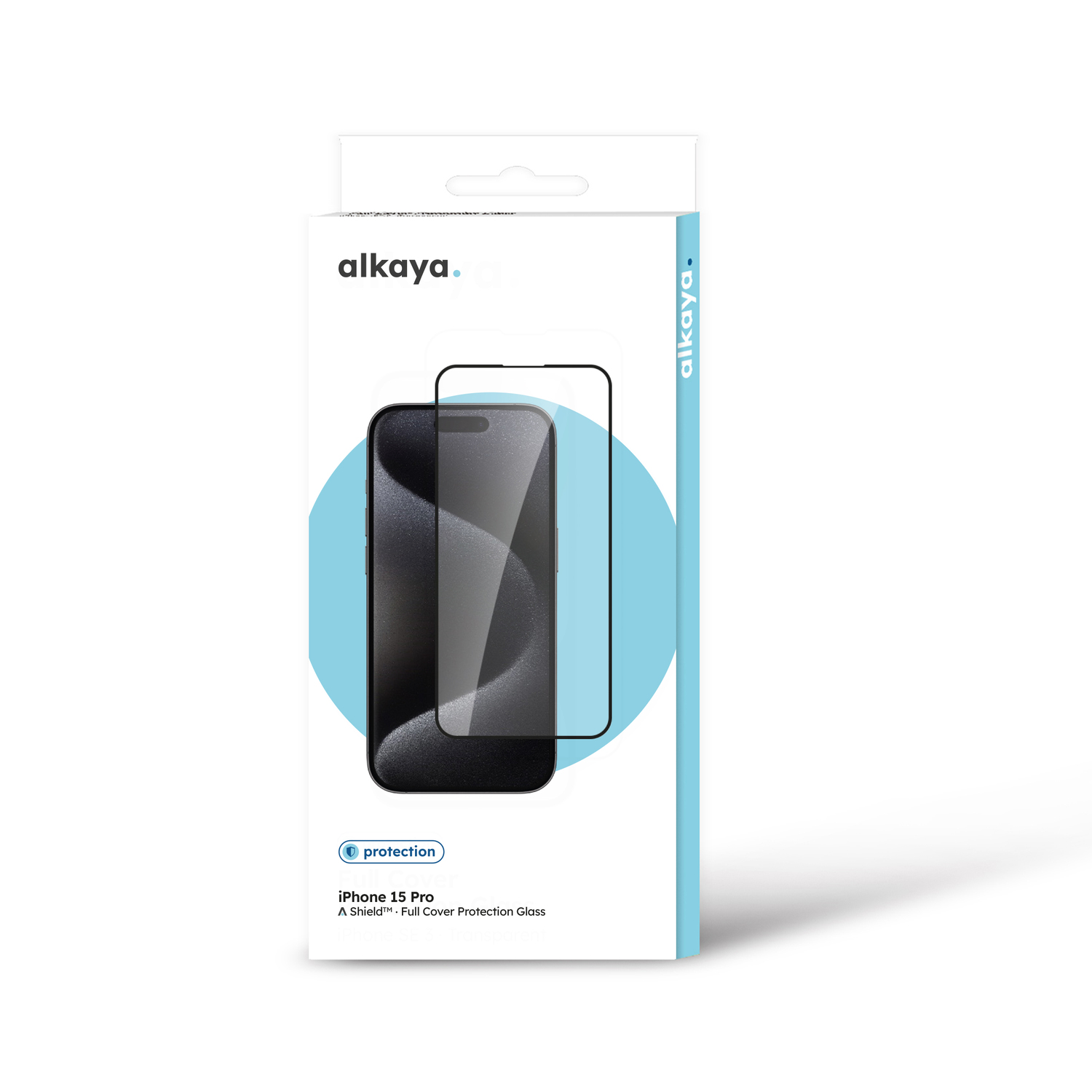 alkaya. | A Shield | Displayschutzglas | 3D Full Cover transparent, iPhone 15 Pro