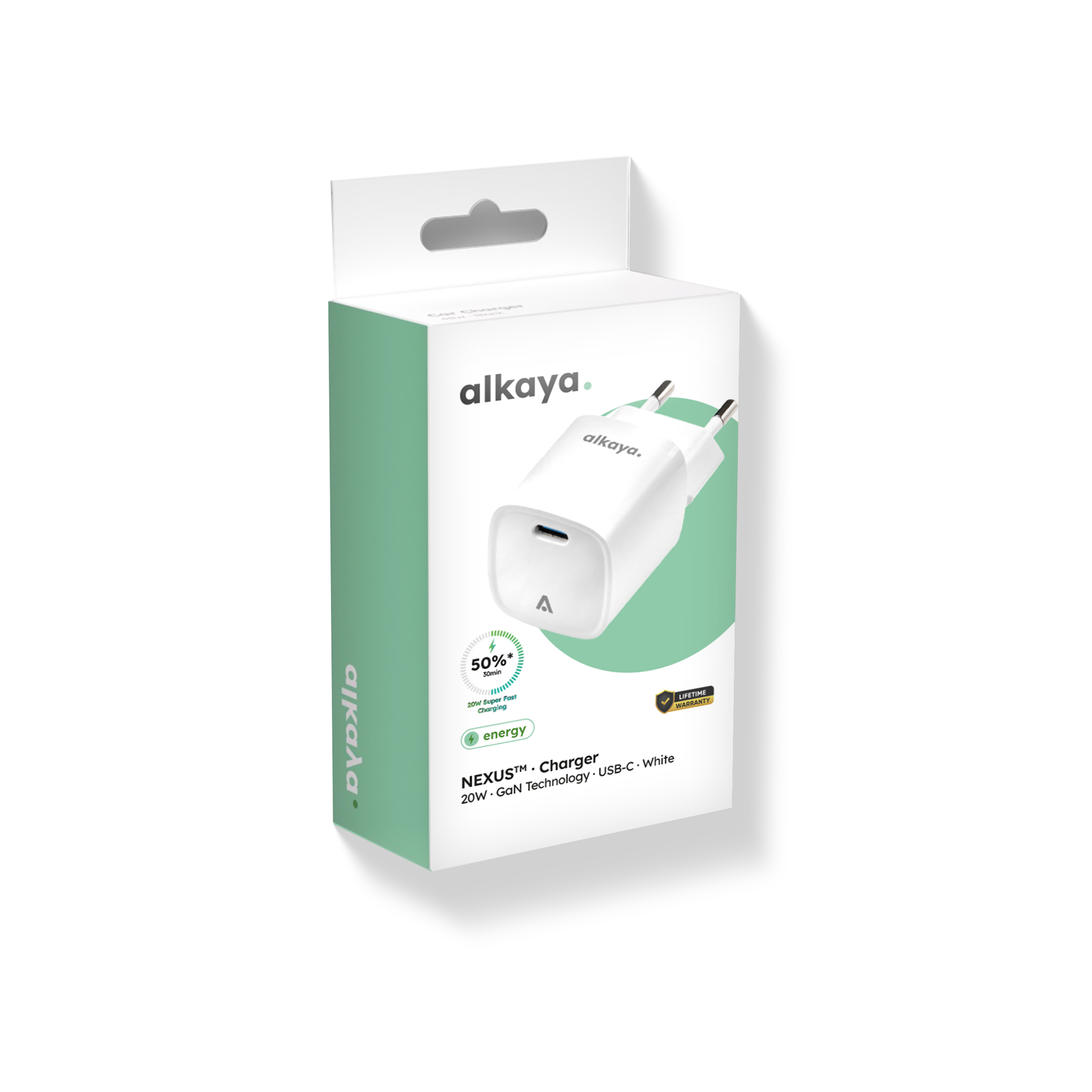 alkaya. | NEXUS | Ladegerät mit GaN Technologie | 20W weiß, USB C