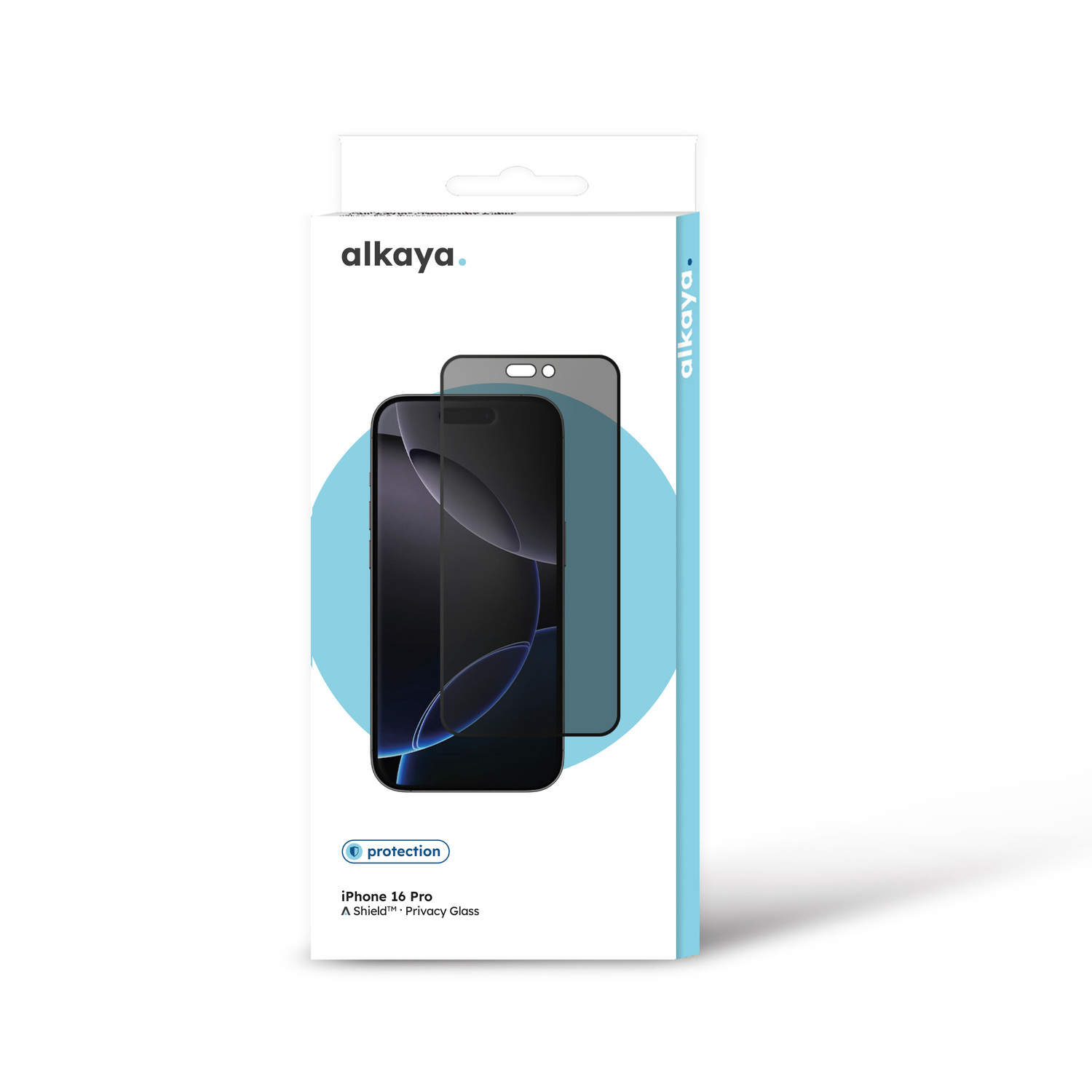 alkaya. | A Shield | Displayschutzglas | 3D Full Cover, Privacy iPhone 16 Pro