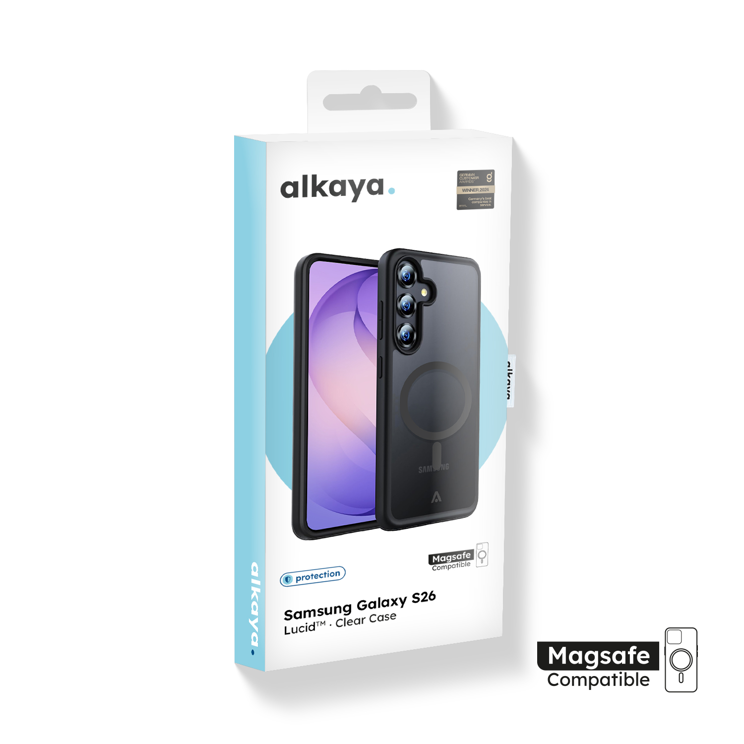 alkaya.| FROSTED Case Kompatibel mit MagSafe, Samsung S26 schwarz