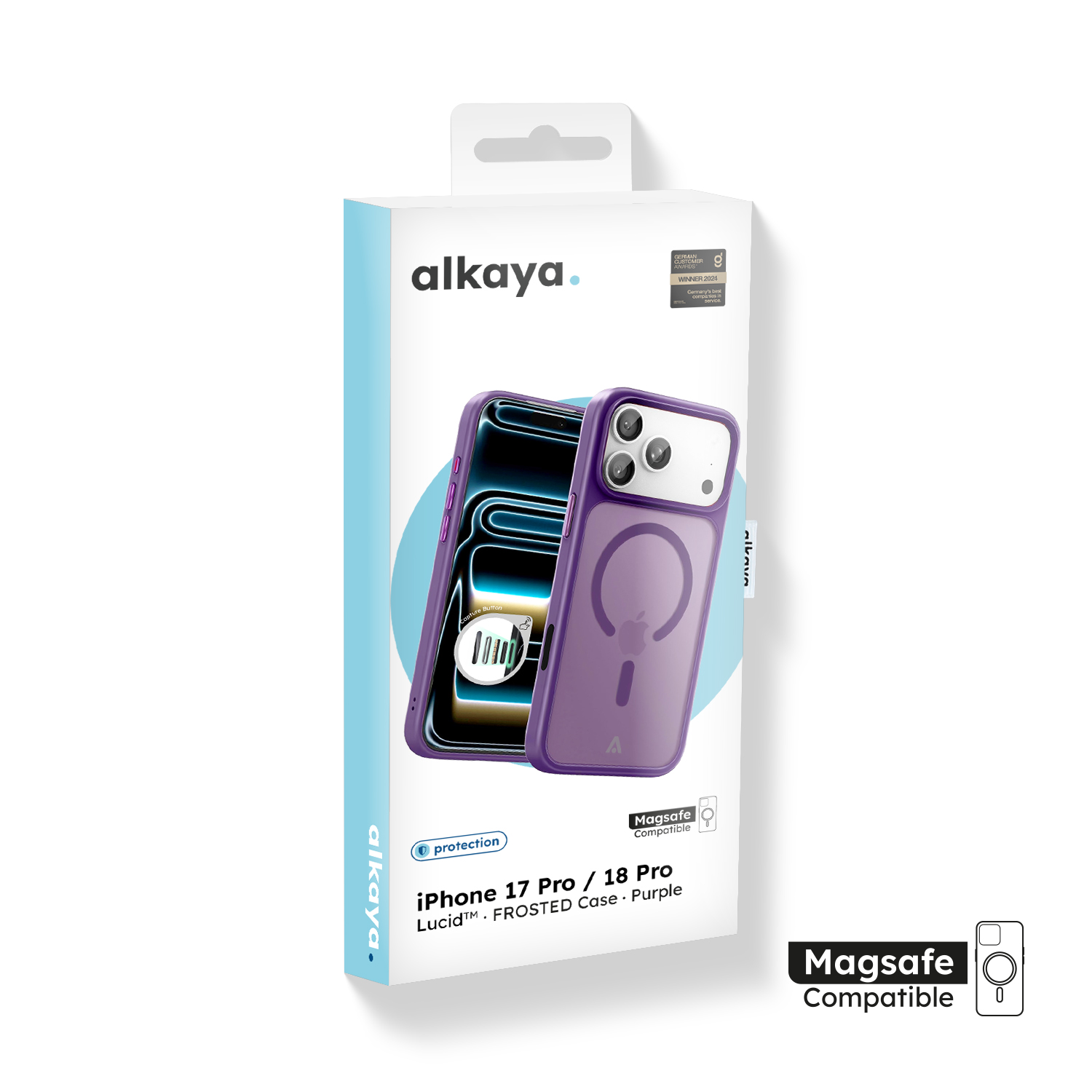 alkaya. | LUCID FROSTED Case kompatibel mit Magsafe lila, iPhone 17Pro/ 18 Pro