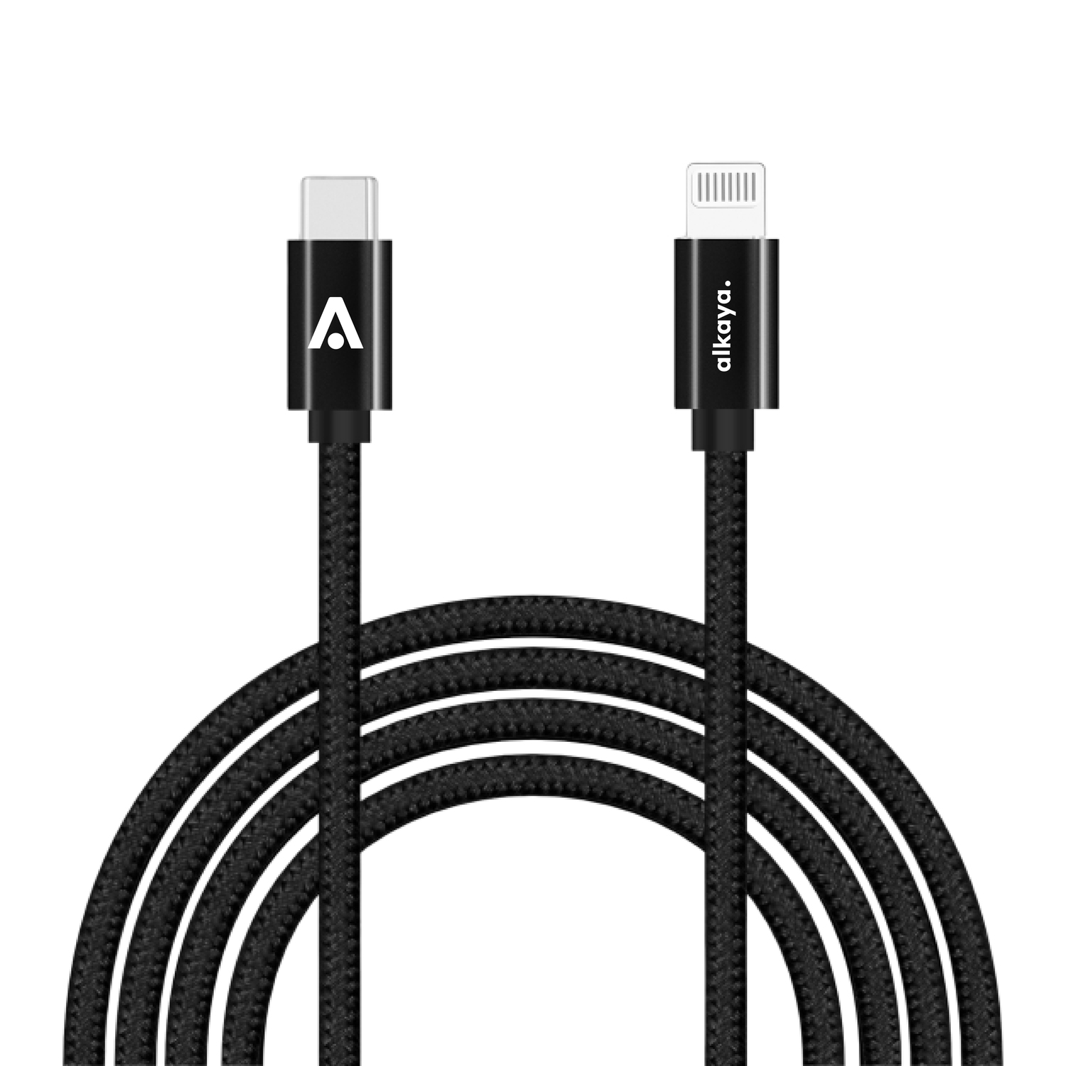 alkaya. | Speed Flex | Datenkabel | Geflochten | USB C+L schwarz, 1Meter