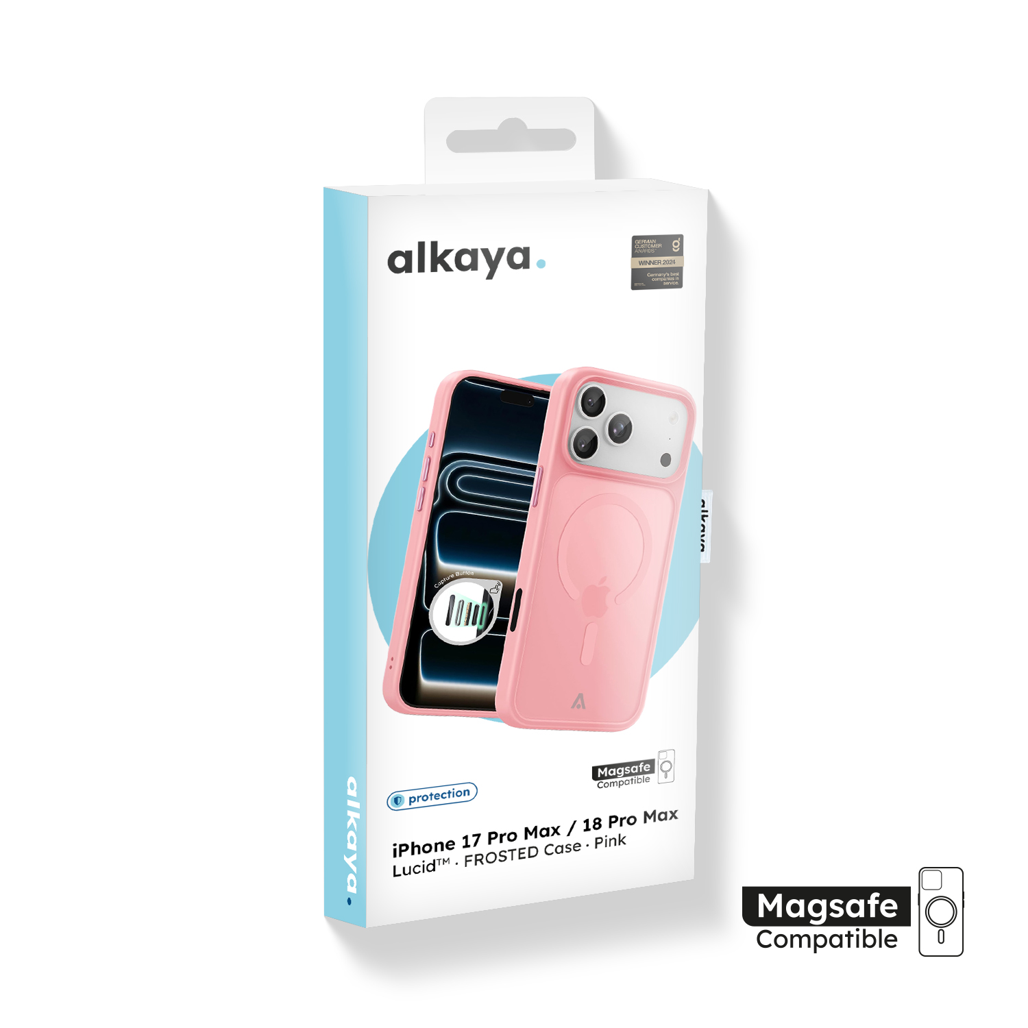 alkaya. | LUCID FROSTED Case kompatibel mit Magsafe pink, iPhone 17 Pro Max/18 Pro Max