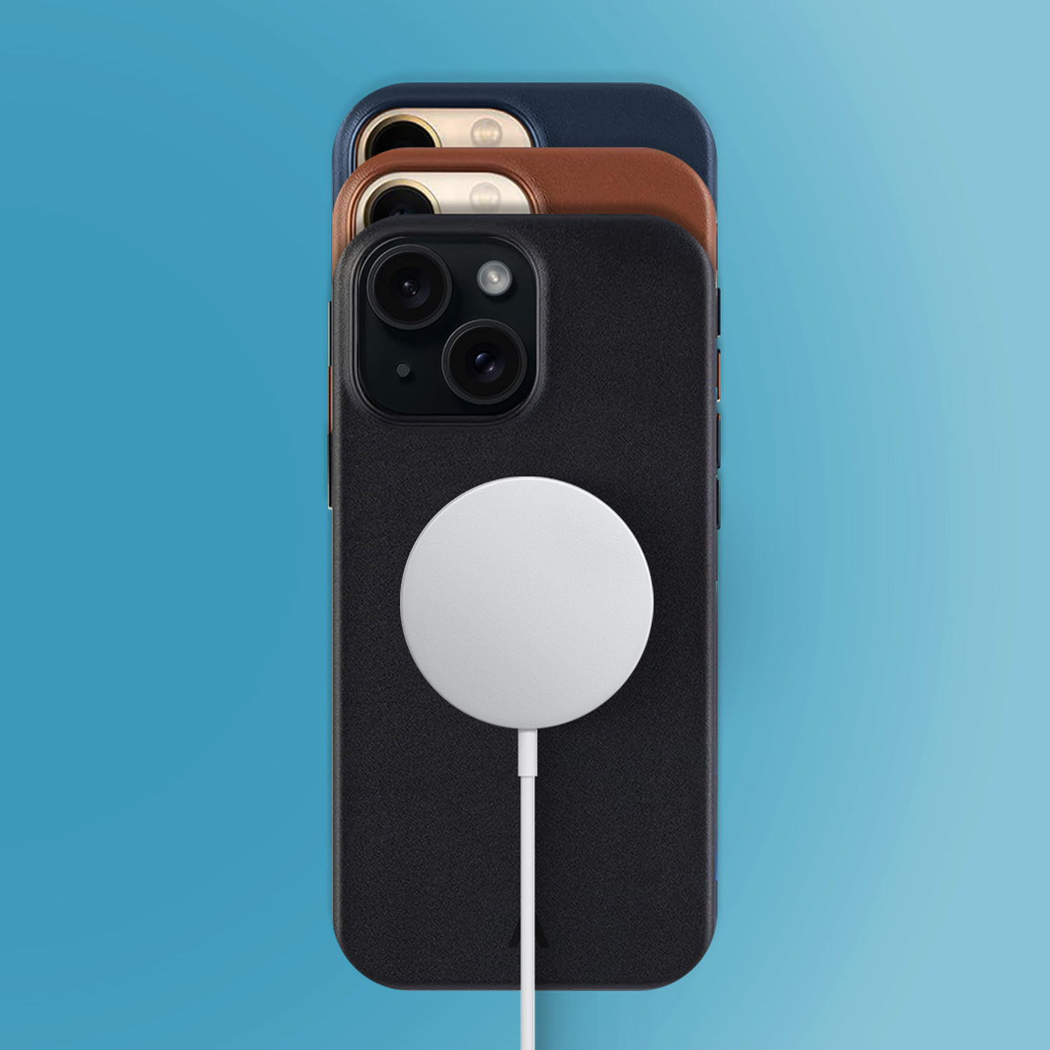 alkaya. | LUCID Pu Leather Case kompatibel mit Magsafe schwarz, iPhone 15