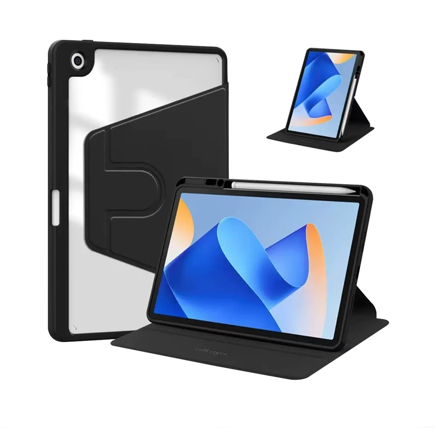 alkaya. | LUCID iPad Schutzhülle 360 FlexStand Case schwarz, iPad series 7/8/9