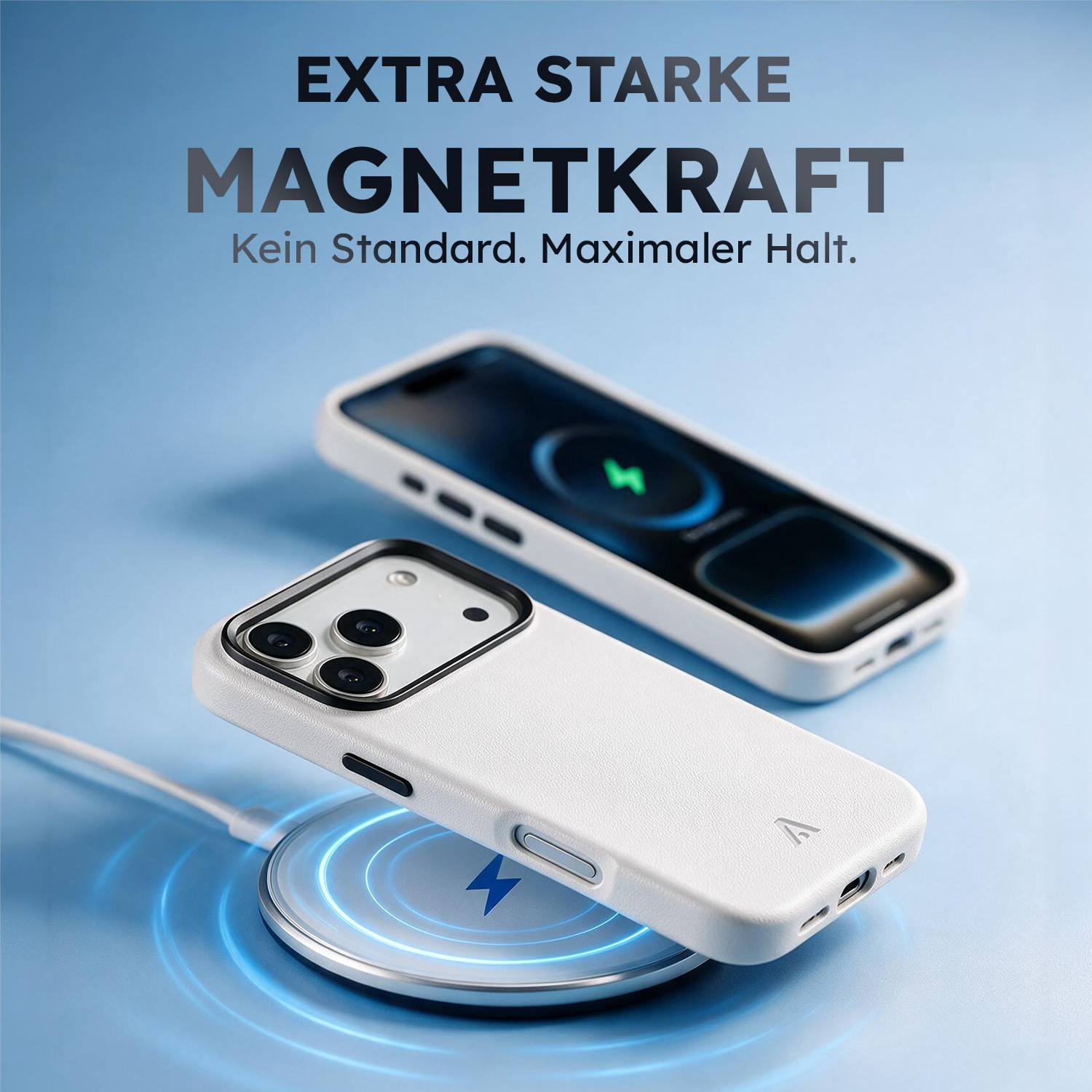 alkaya. | LUCID PU-Leder Case kompatibel mit Magsafe weiß, iPhone 17Pro/18 Pro