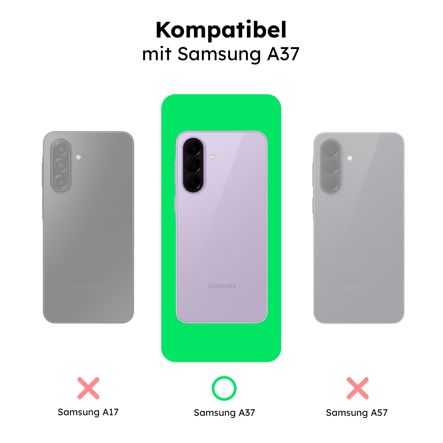 alkaya. | LUCID Clear Case kompatibel mit Magsafe, Samsung A37 transparent