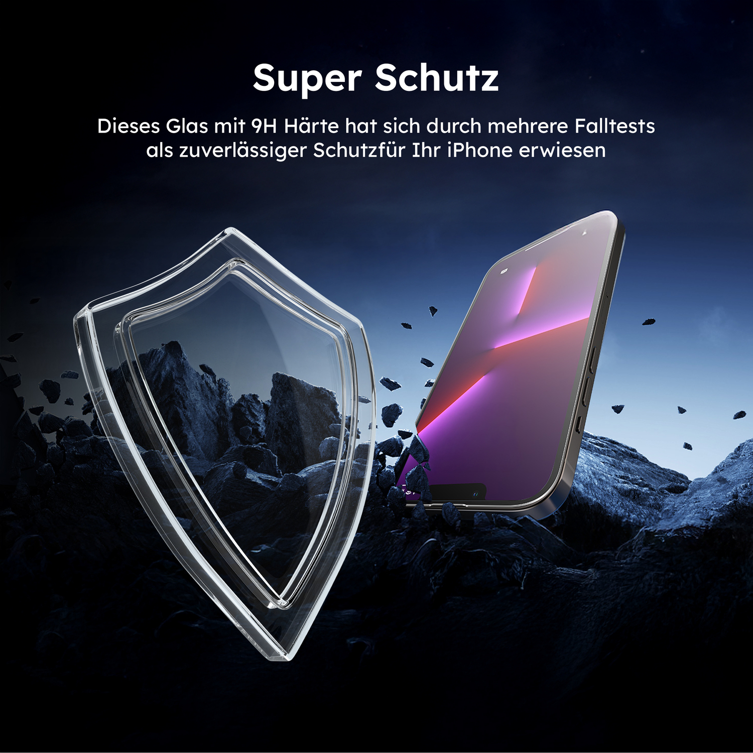 alkaya. | A Shield | Displayschutzglas | 3D Full Cover transparent, iPhone 13 Pro Max