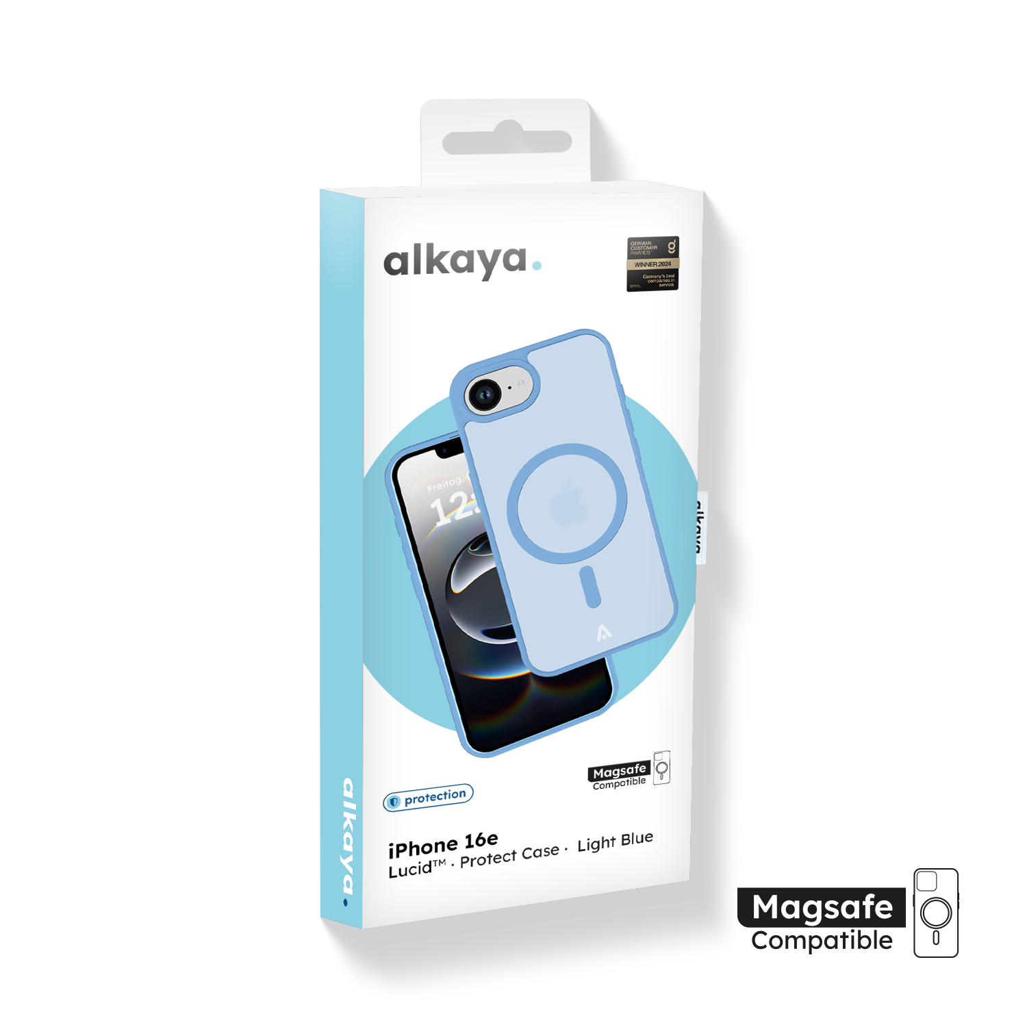 alkaya. | LUCID Protect Case kompatibel mit Magsafe  hellblau, iPhone 16e