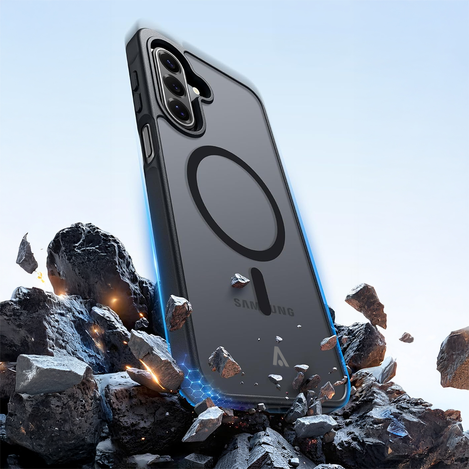 alkaya.| FROSTED Case Kompatibel mit MagSafe, Samsung A57 schwarz