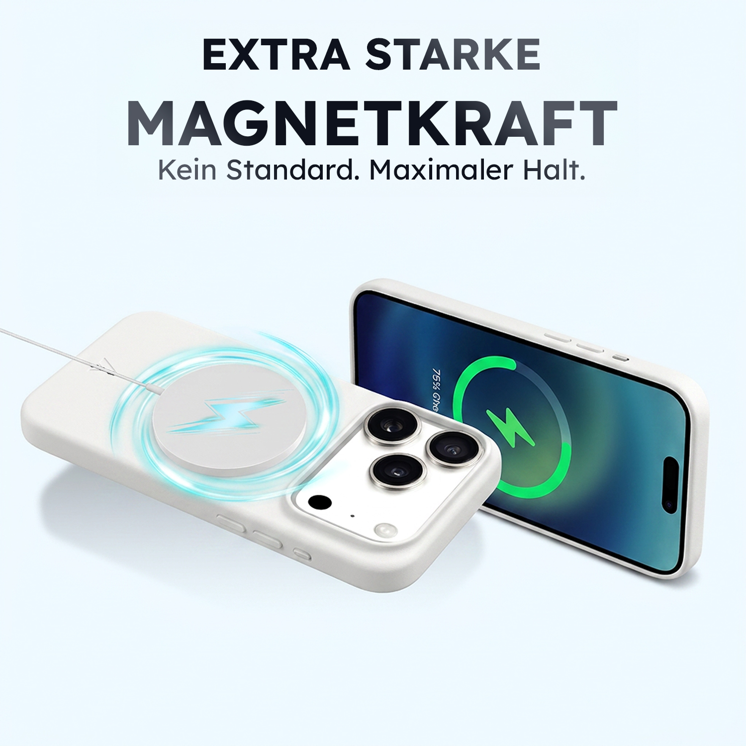 alkaya. | LUCID PU-Leder Case kompatibel mit Magsafe weiß, iPhone 17 Pro Max/18 Pro Max