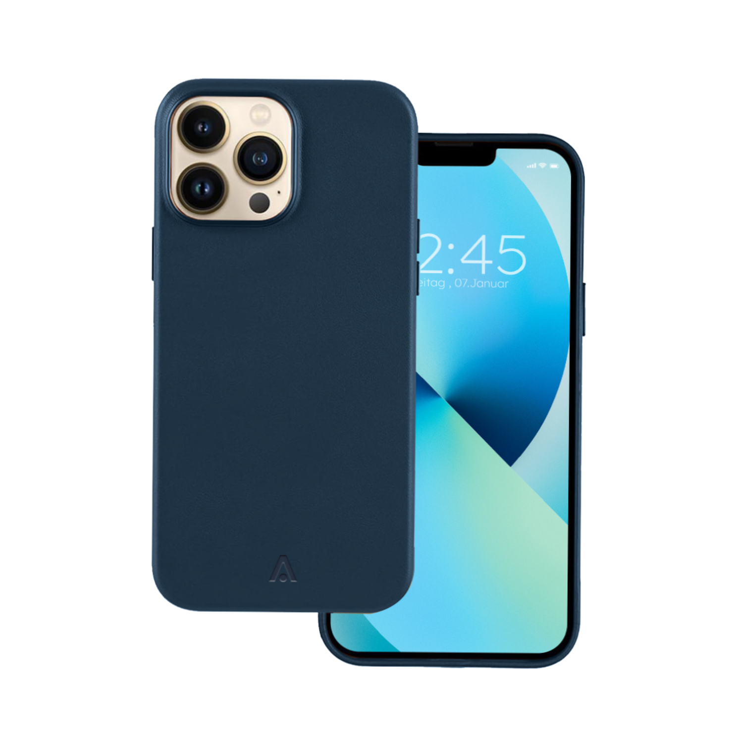 alkaya. | LUCID Pu Leather Case kompatibel mit Magsafe dunkel blau, iPhone 15 Pro