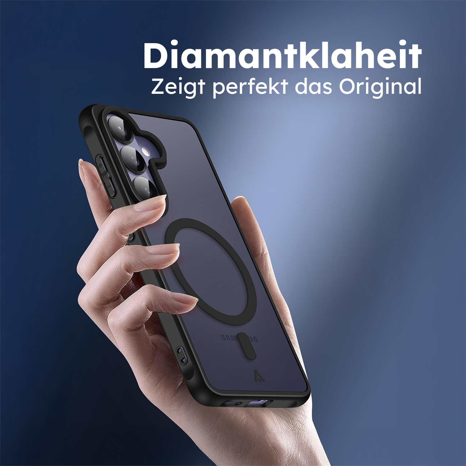 alkaya.| FROSTED Case Kompatibel mit MagSafe, Samsung S26 schwarz