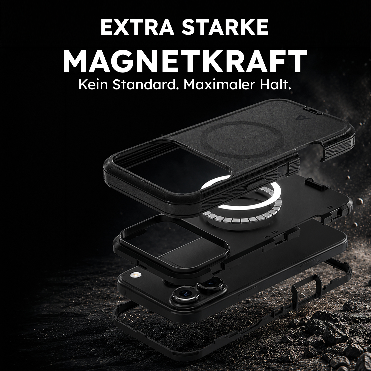 alkaya. | LUCID G-HAN MILITARY Case kompatibel mit Magsafe 18 Pro Max/17 Pro Max, schwarz