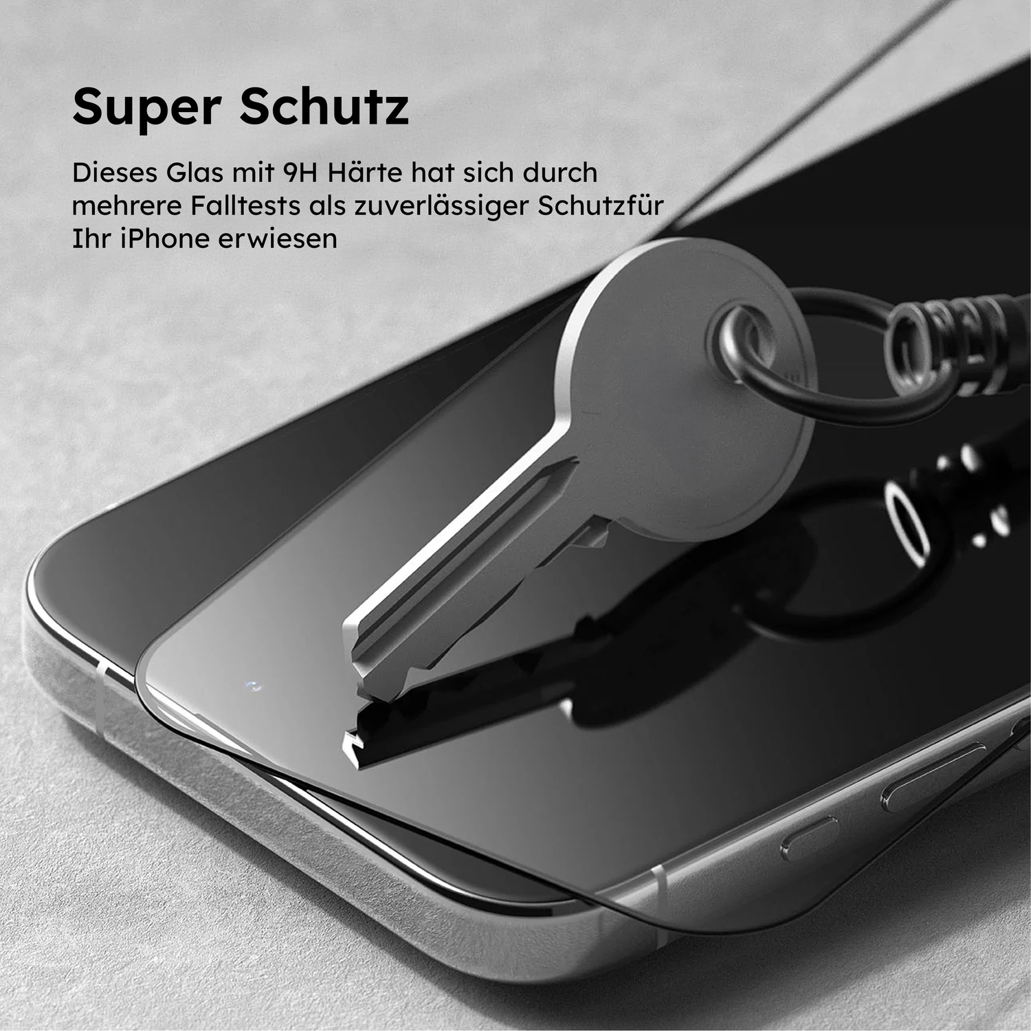 alkaya. | A Shield | Displayschutzglas | 3D Full Cover transparent, iPhone 15 Pro Max