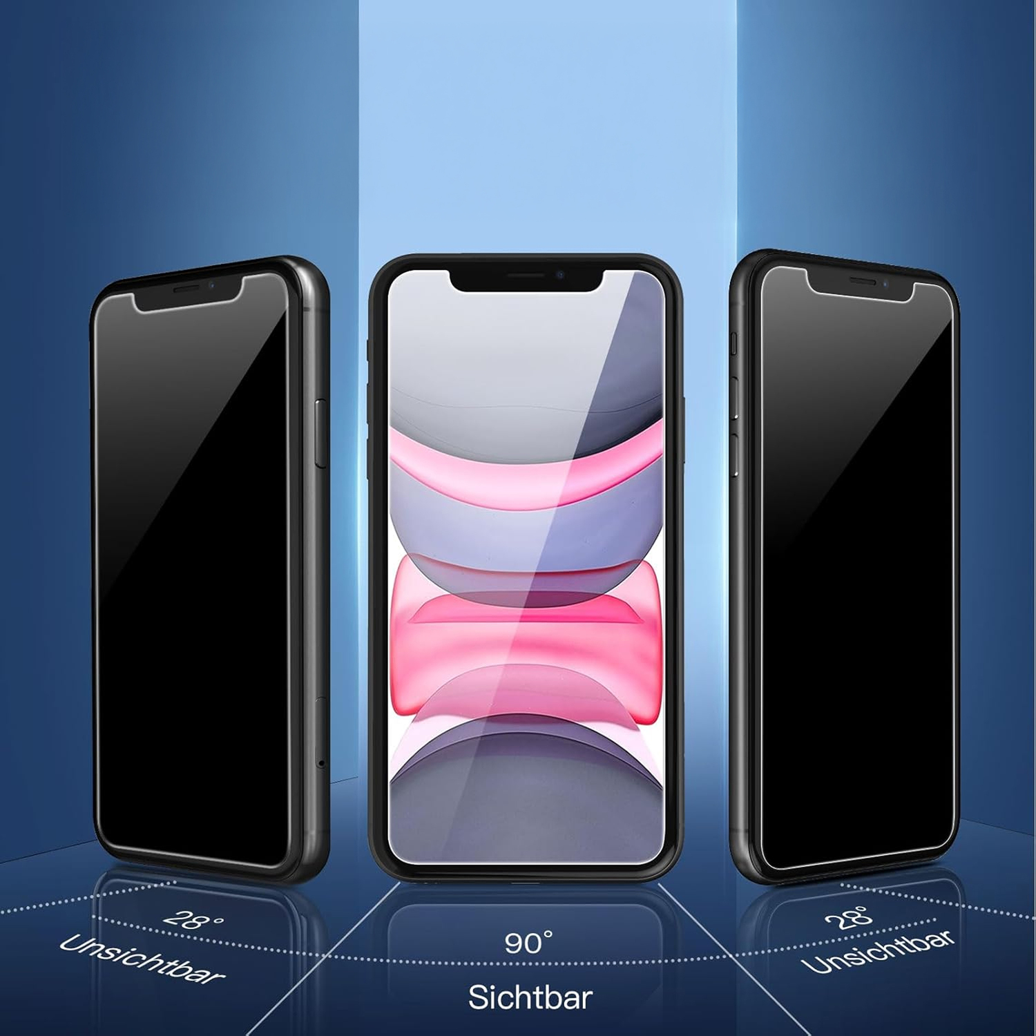 alkaya. | A Shield | Display-Sichtschutzglas | 3D Full Cover | Privacy, iPhone XR/11