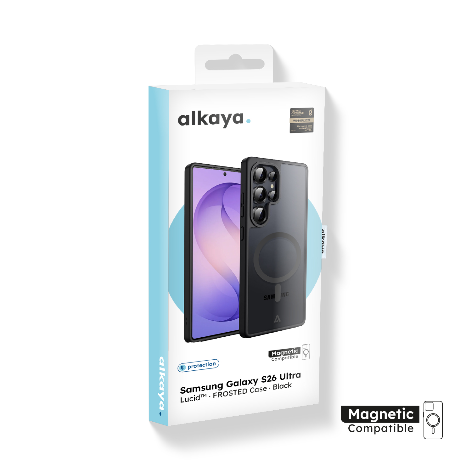 alkaya.| FROSTED Case Kompatibel mit MagSafe, Samsung S26 Ultra schwarz