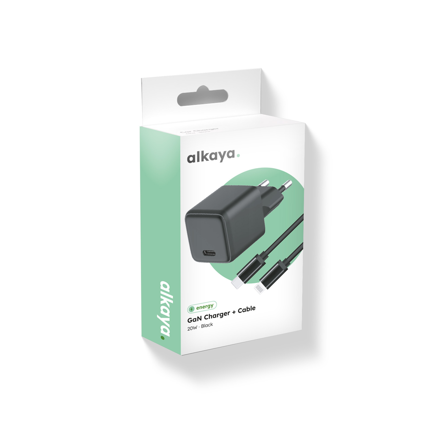 alkaya. | NEXUS Speed Flex | Charger Set | 20 Watt USB C/L Universal Kompatibilität, schwarz