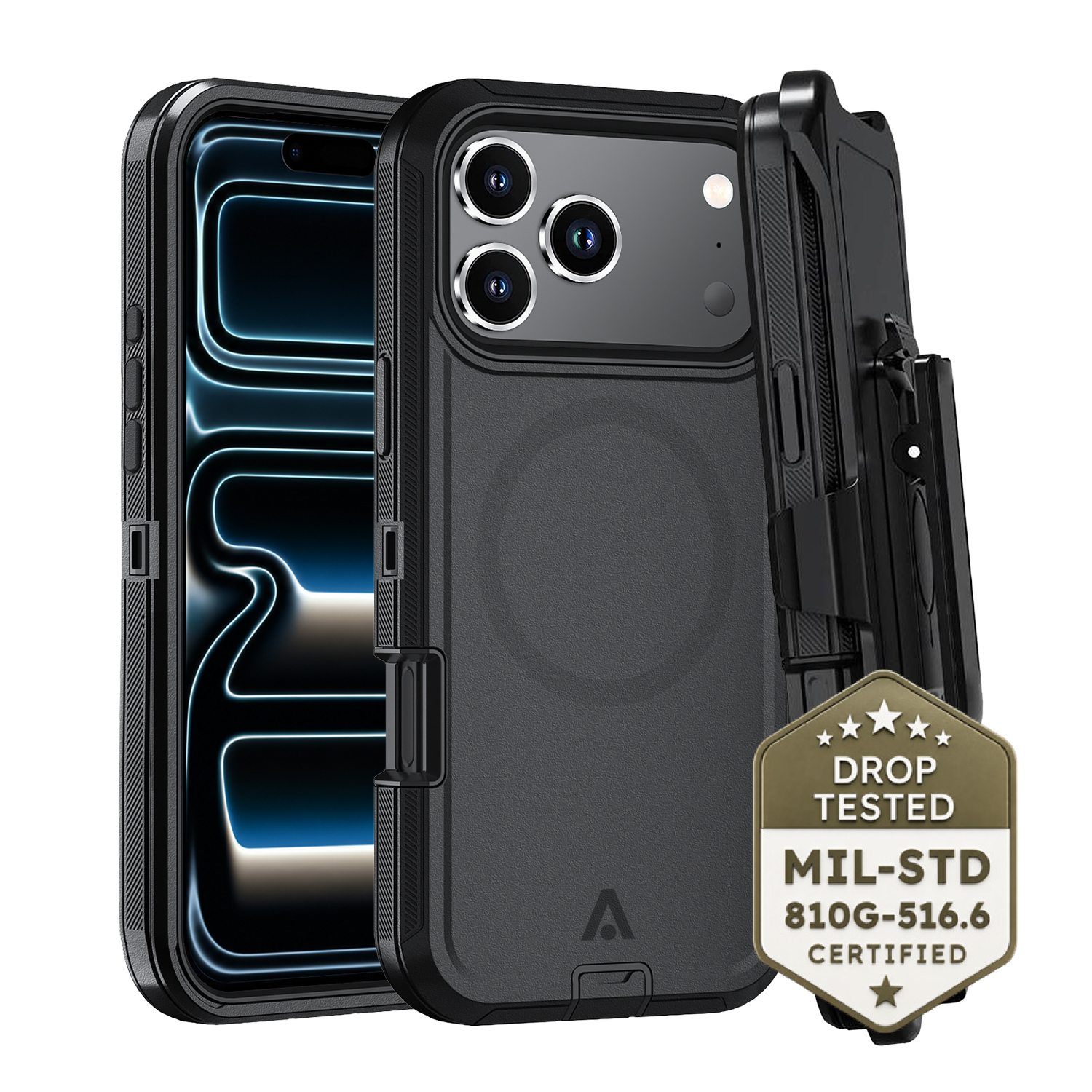 alkaya. | LUCID G-HAN MILITARY Case kompatibel mit Magsafe iPhone 18 Pro/17 Pro, schwarz