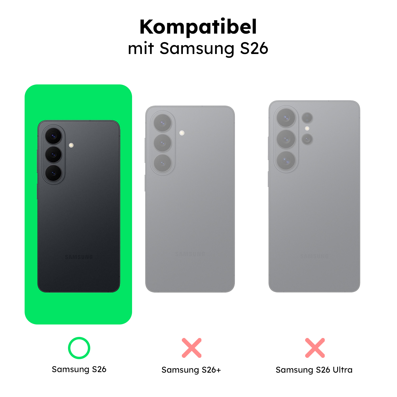 alkaya.| FROSTED Case Kompatibel mit MagSafe, Samsung S26 schwarz