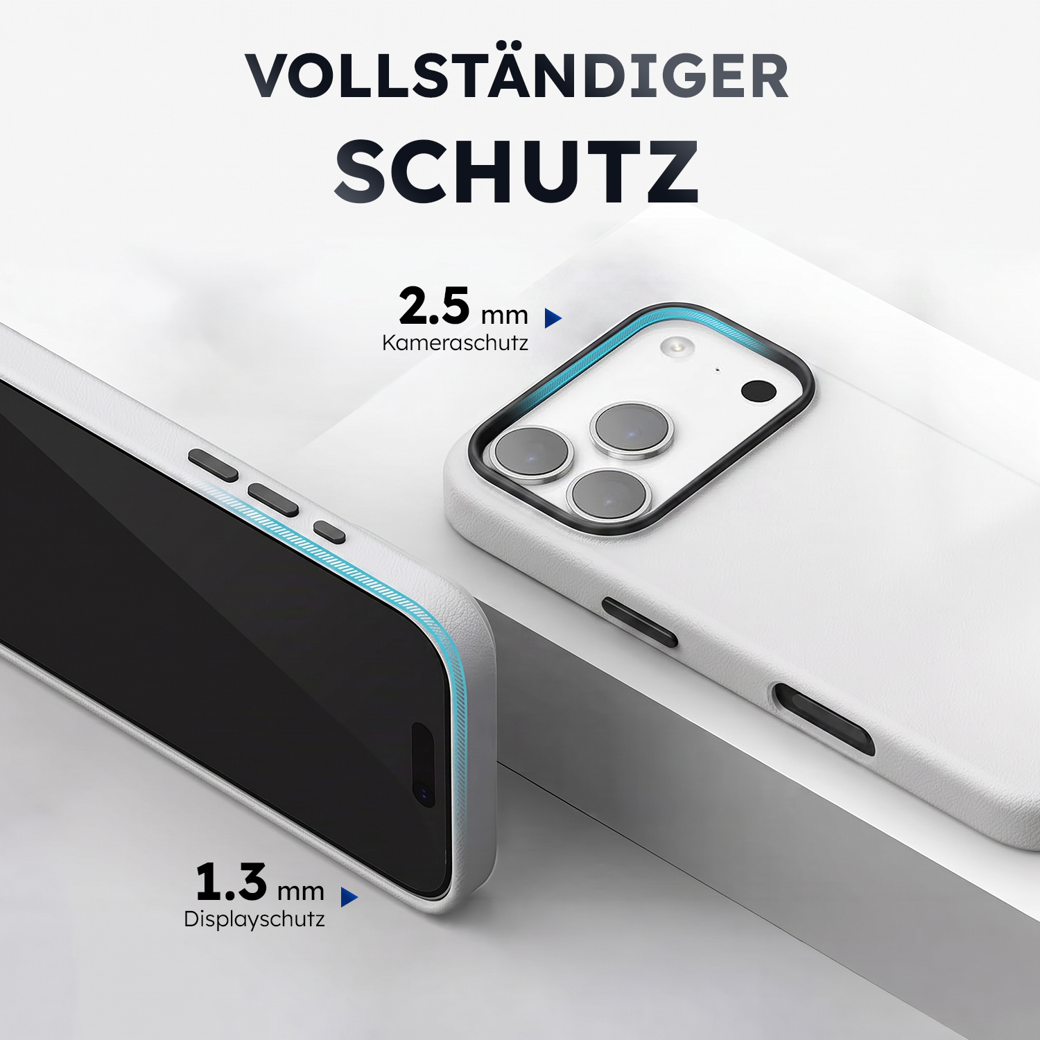 alkaya. | LUCID PU-Leder Case kompatibel mit Magsafe weiß, iPhone 17 Pro Max/18 Pro Max