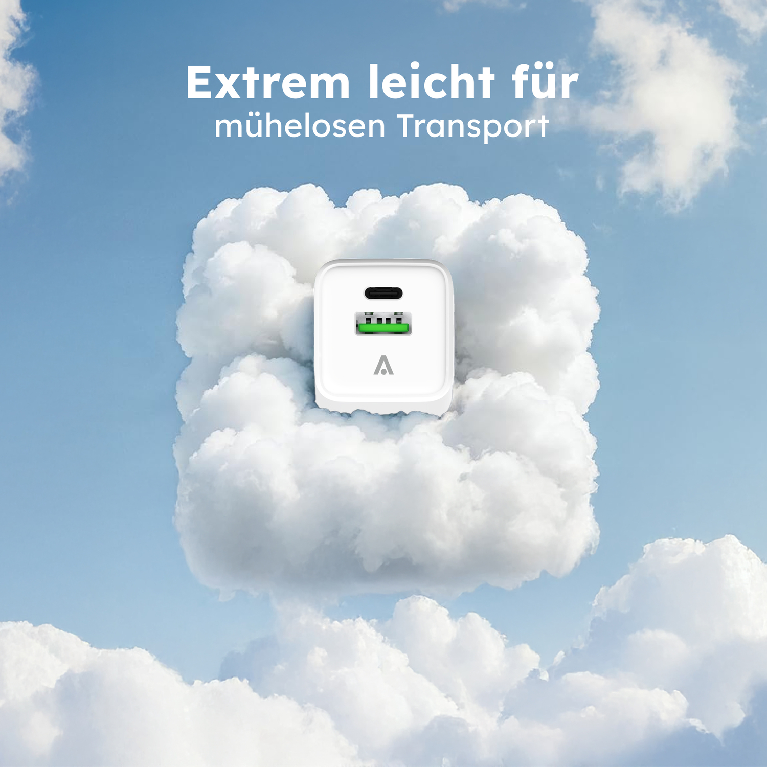 alkaya. | NEXUS | Ladegerät mit GaN Technologie | 20W Weiß, USB C+A