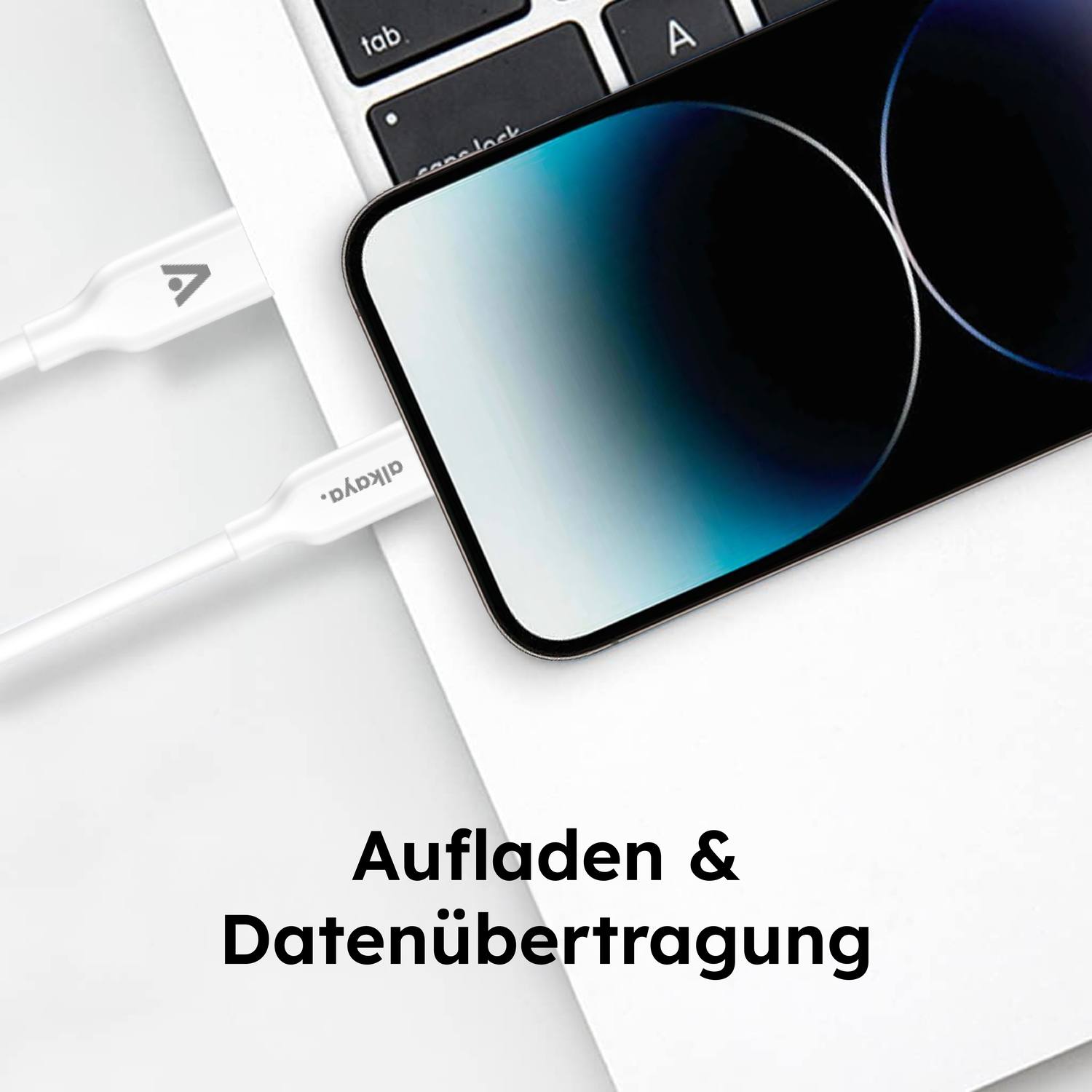 alkaya. | Speed Flex | Datenkabel | Silikon | USB C+C Weiß, 1 Meter