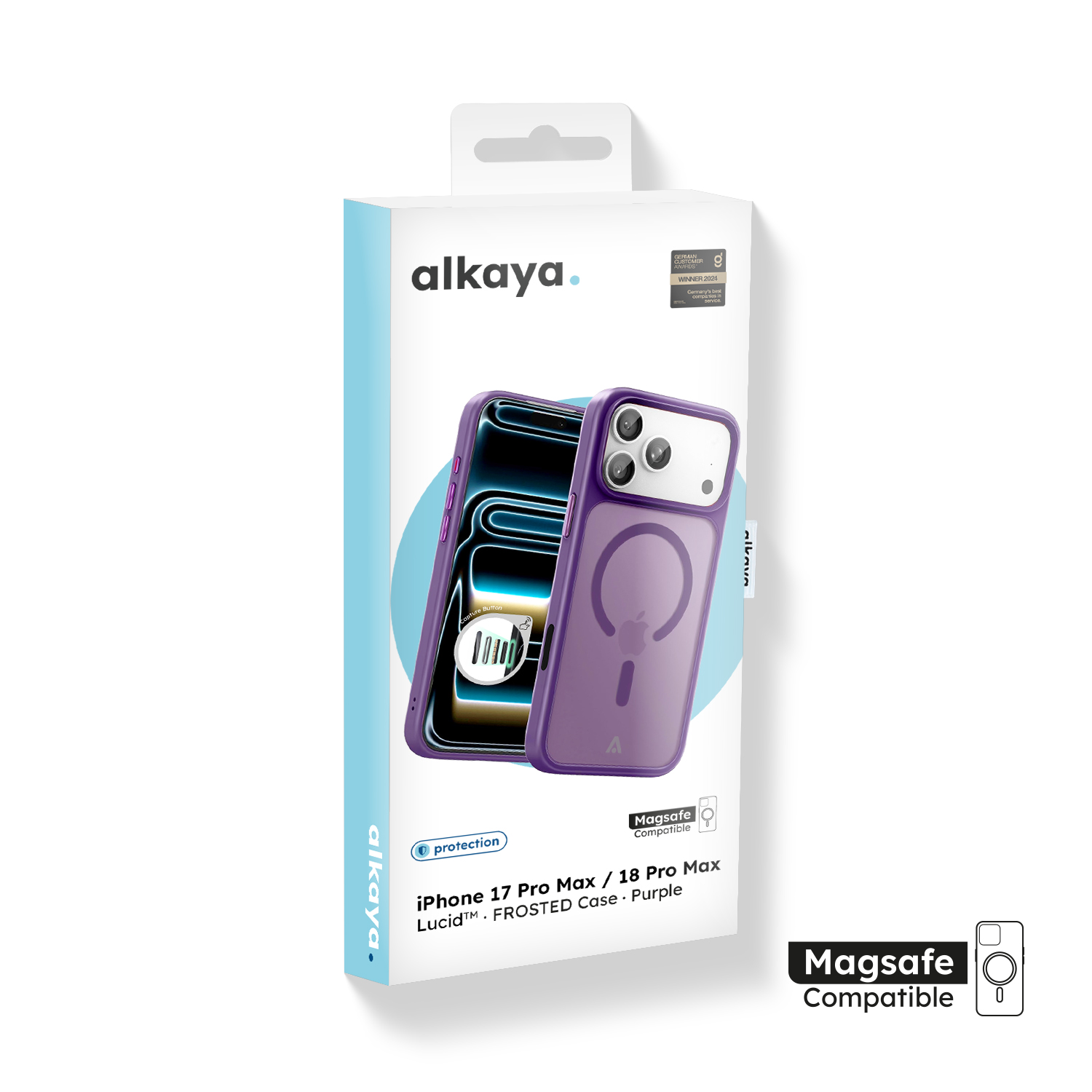 alkaya. | LUCID FROSTED Case kompatibel mit Magsafe lila, iPhone 17 Pro Max/18 Pro Max