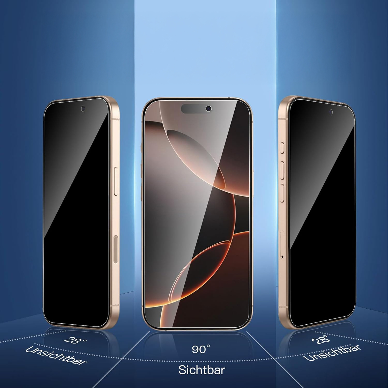 alkaya. | A Shield | Displayschutzglas | 3D Full Cover, Privacy iPhone 16 Pro Max