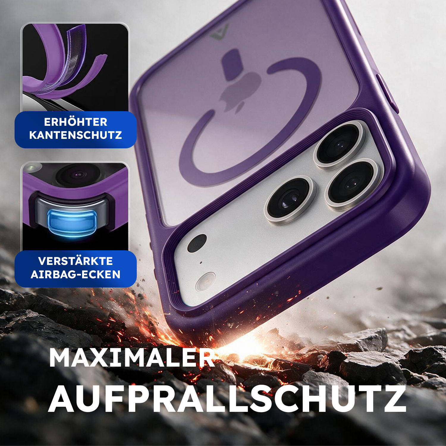 alkaya. | LUCID FROSTED Case kompatibel mit Magsafe lila, iPhone 17 Pro Max/18 Pro Max