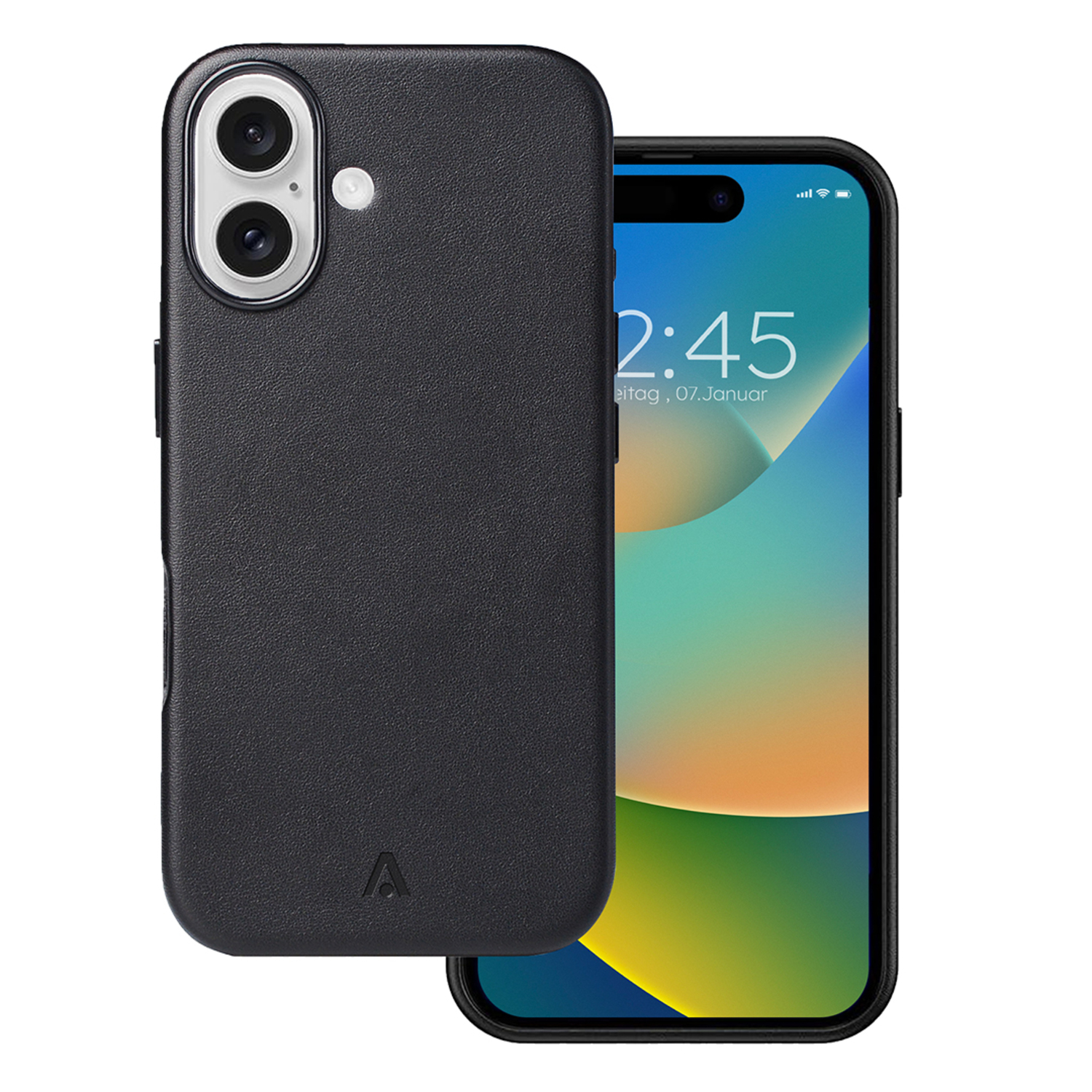 alkaya. | LUCID Pu Leather Case kompatibel mit Magsafe schwarz, iPhone 16