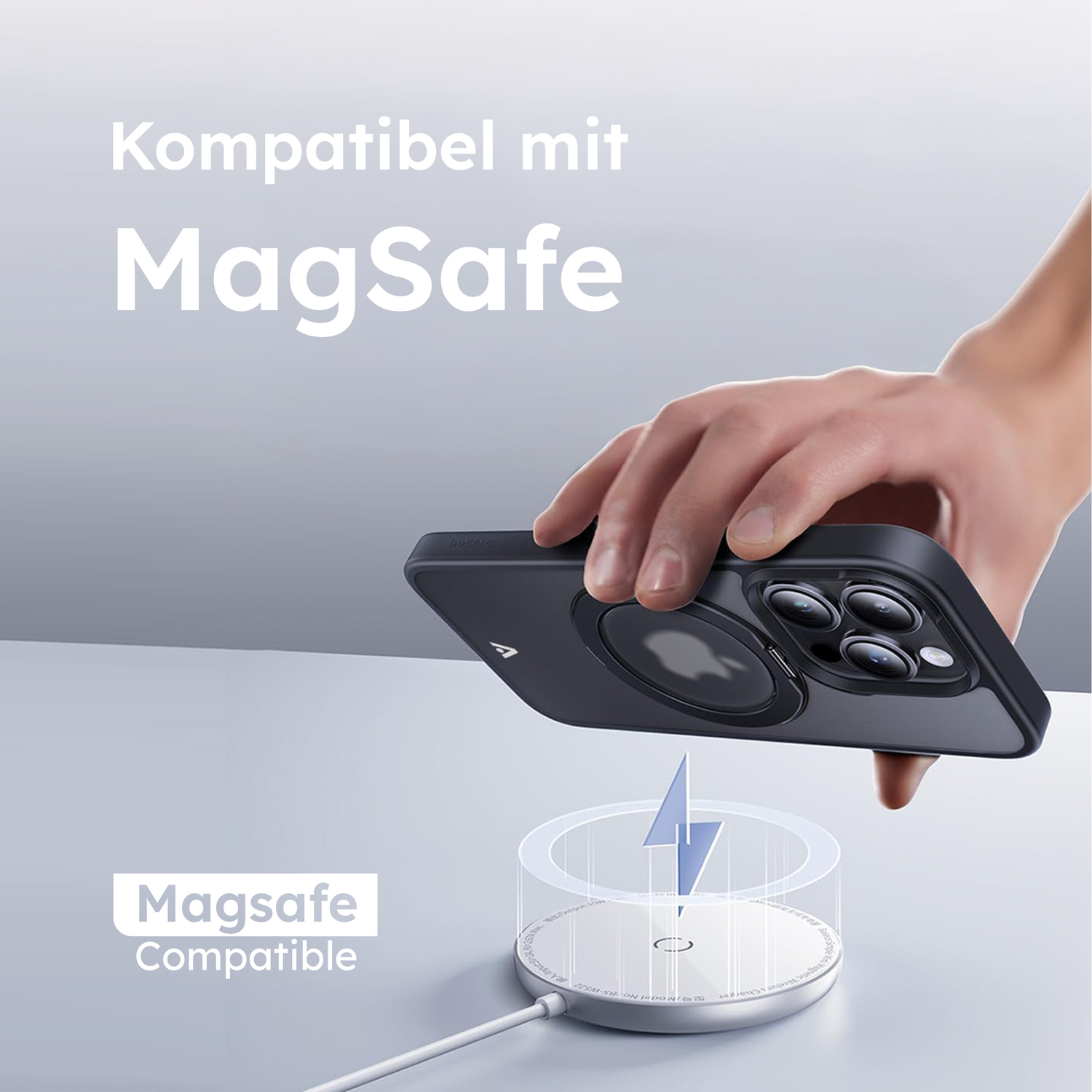 alkaya. | LUCID 360 FlexStand Case kompatibel mit Magsafe schwarz, iPhone 15 Pro Max