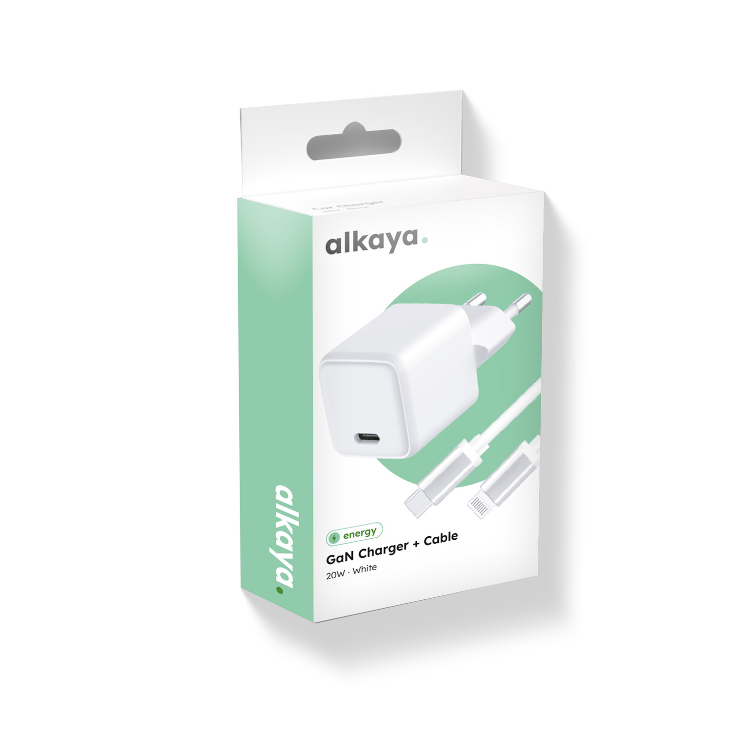 alkaya. | NEXUS Speed Flex | Charger Set | 20 Watt USB C/L Universal Kompatibilität, weiß